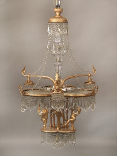 Wonderful Early 20th Century Gilt Bronze and Crystal Thirteen-Light Chandelier