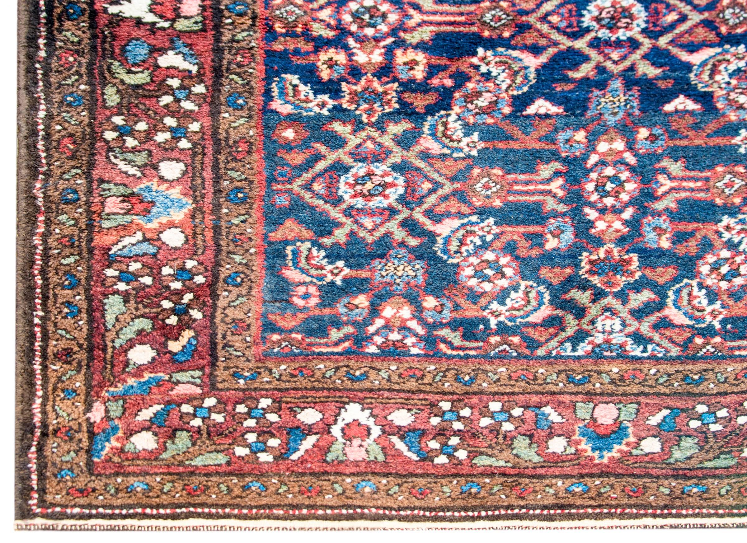 Vegetable Dyed Wonderful Early 20th Century Herati Hamadan Rug For Sale
