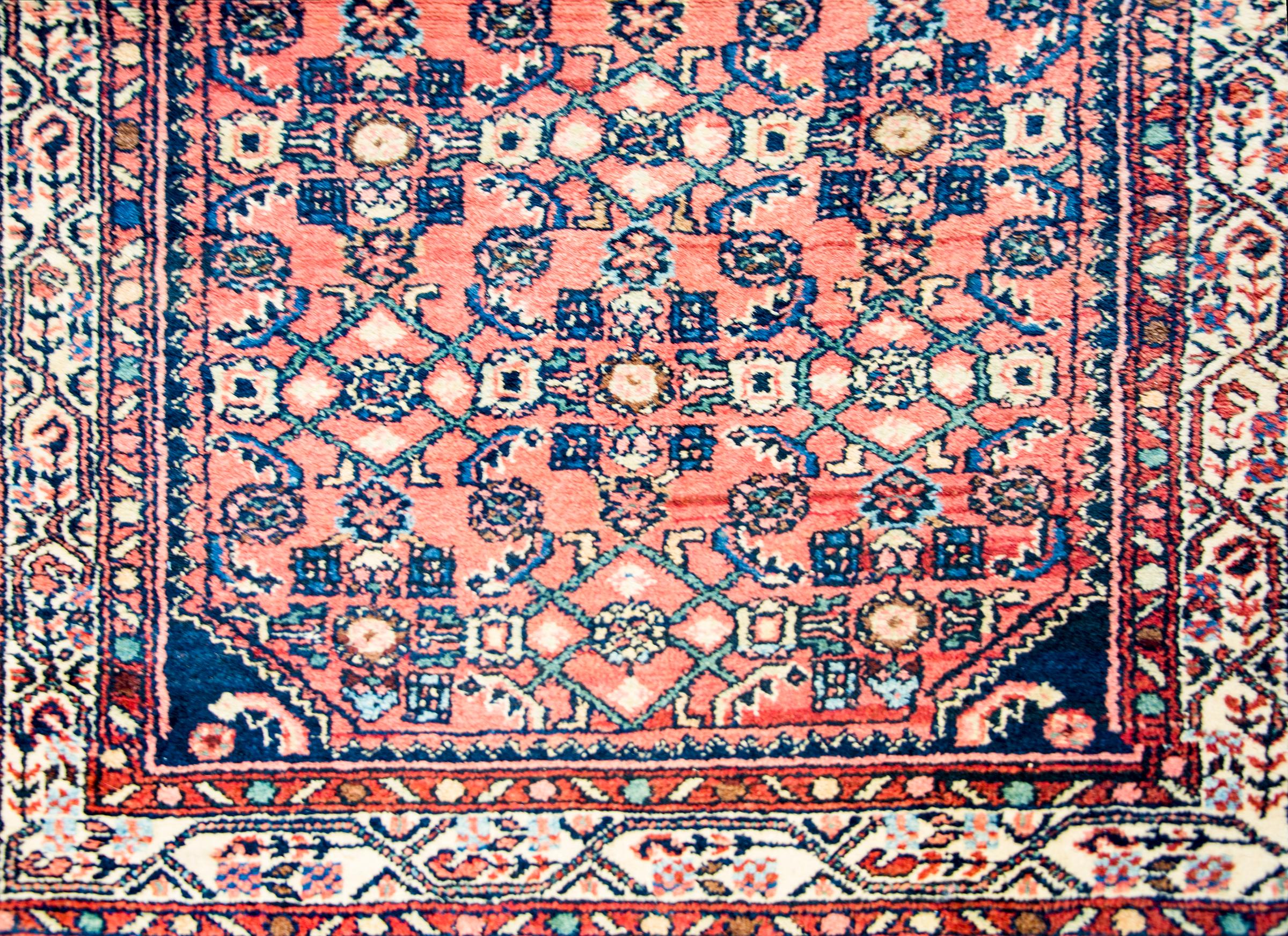 Vegetable Dyed Wonderful Early 20th Century Herati Rug For Sale