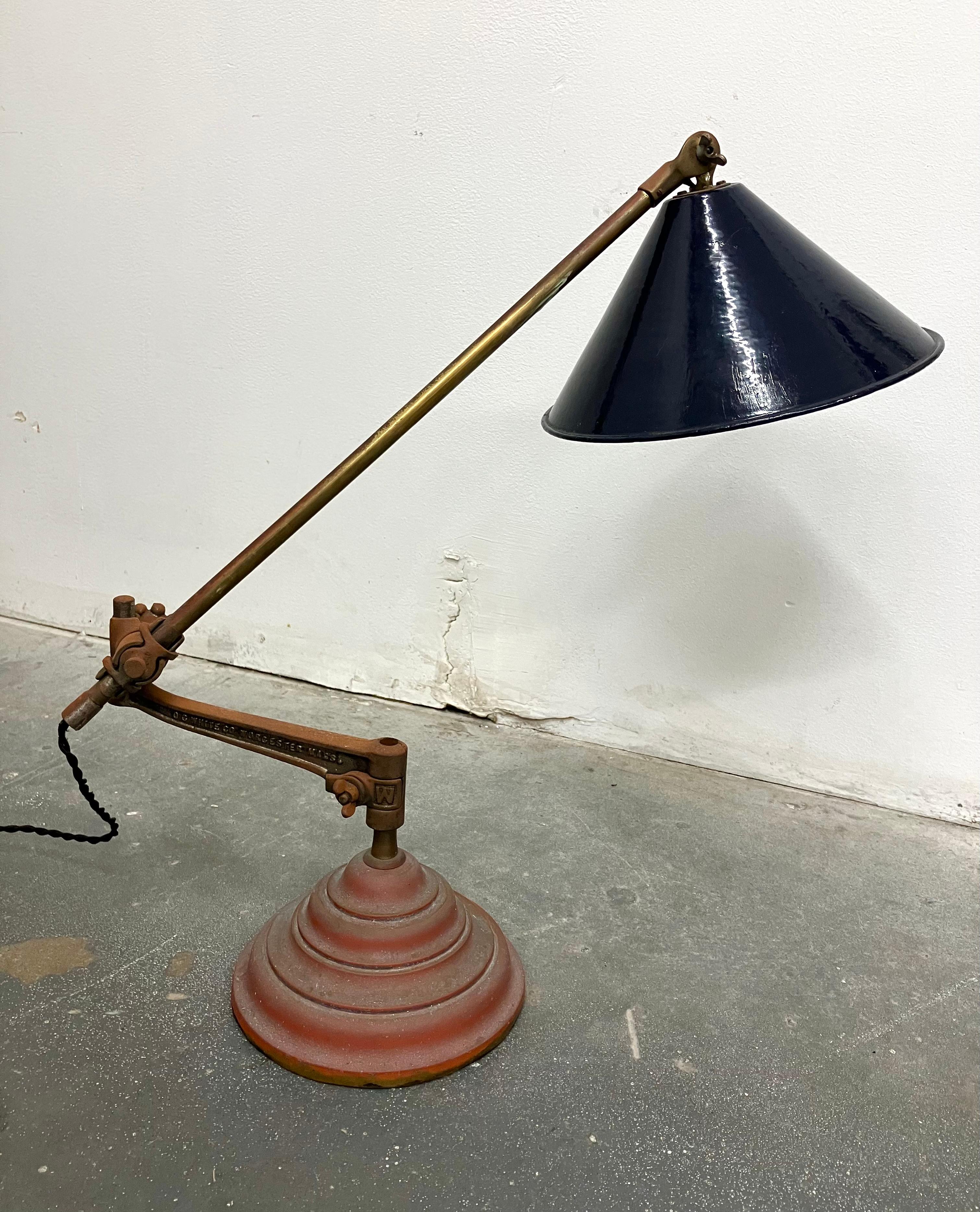 Wonderful Early 20th Century Industrial Desk Lamp by OC White For Sale 6