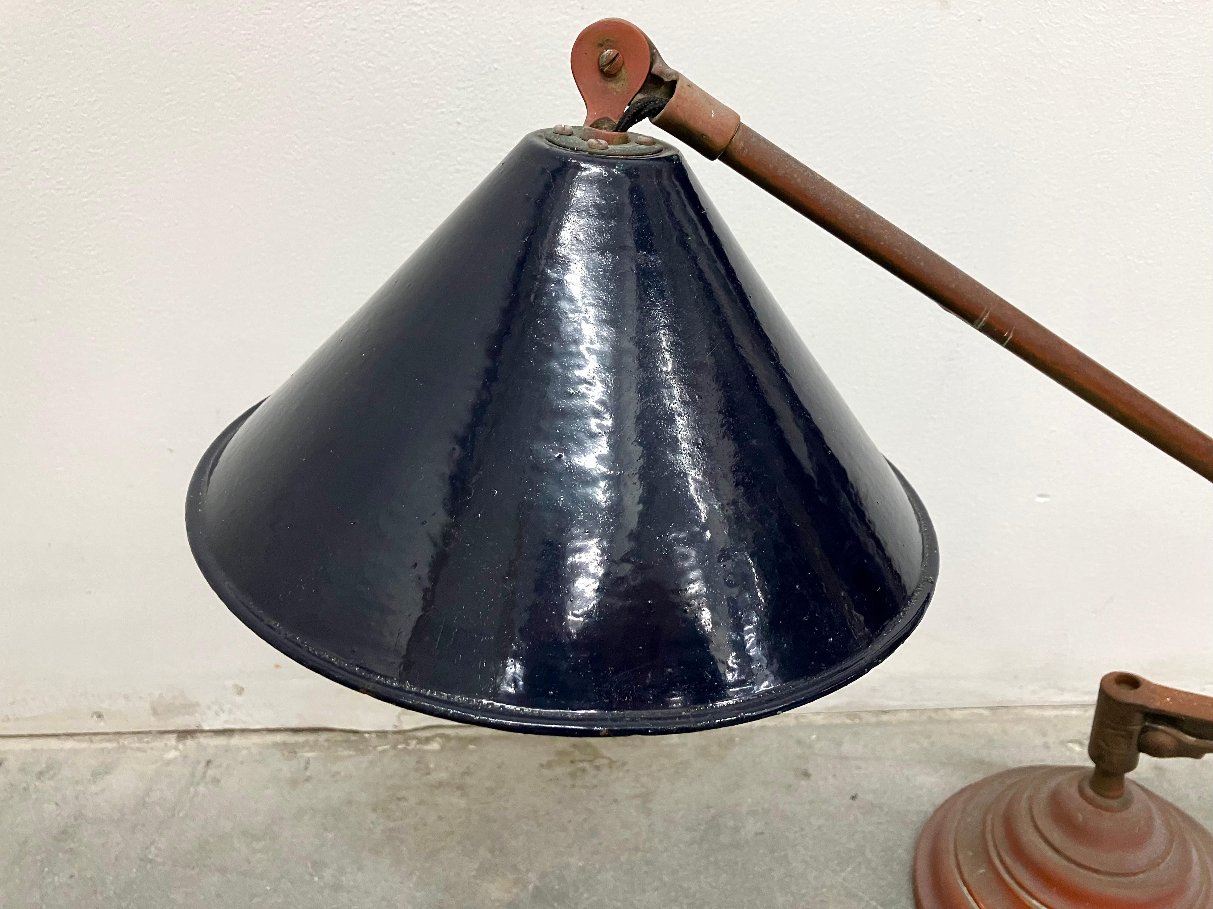 Wonderful Early 20th Century Industrial Desk Lamp by OC White In Good Condition For Sale In Brooklyn, NY
