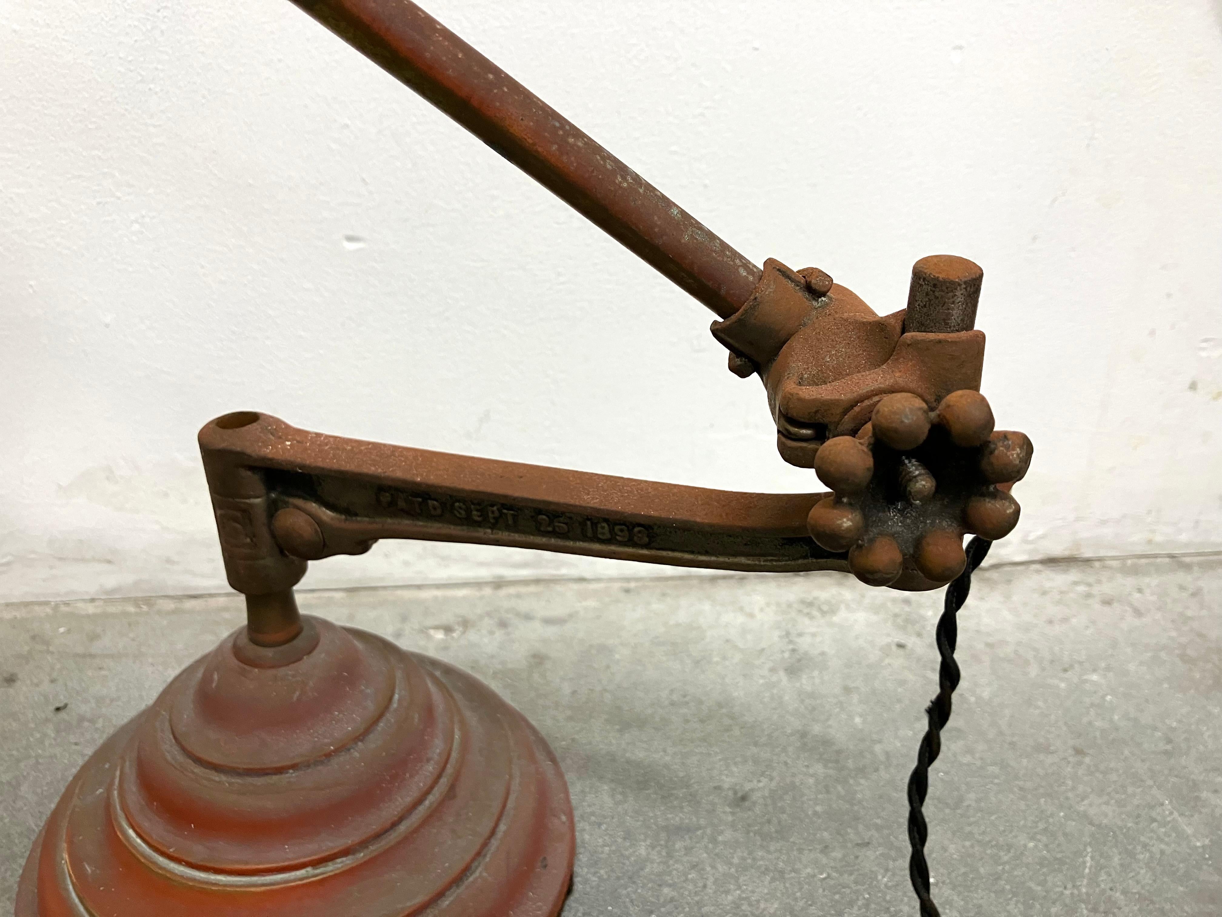 Metal Wonderful Early 20th Century Industrial Desk Lamp by OC White For Sale