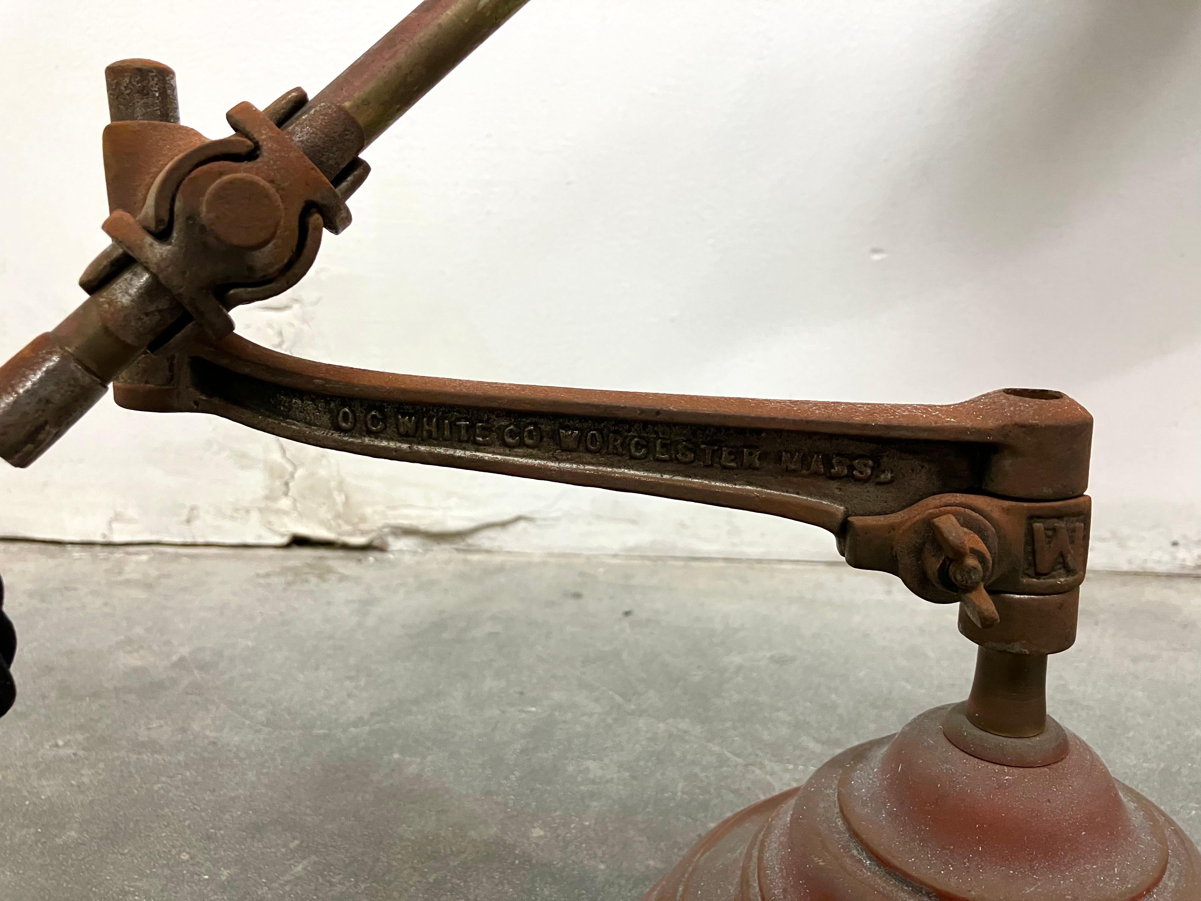 Wonderful Early 20th Century Industrial Desk Lamp by OC White For Sale 3