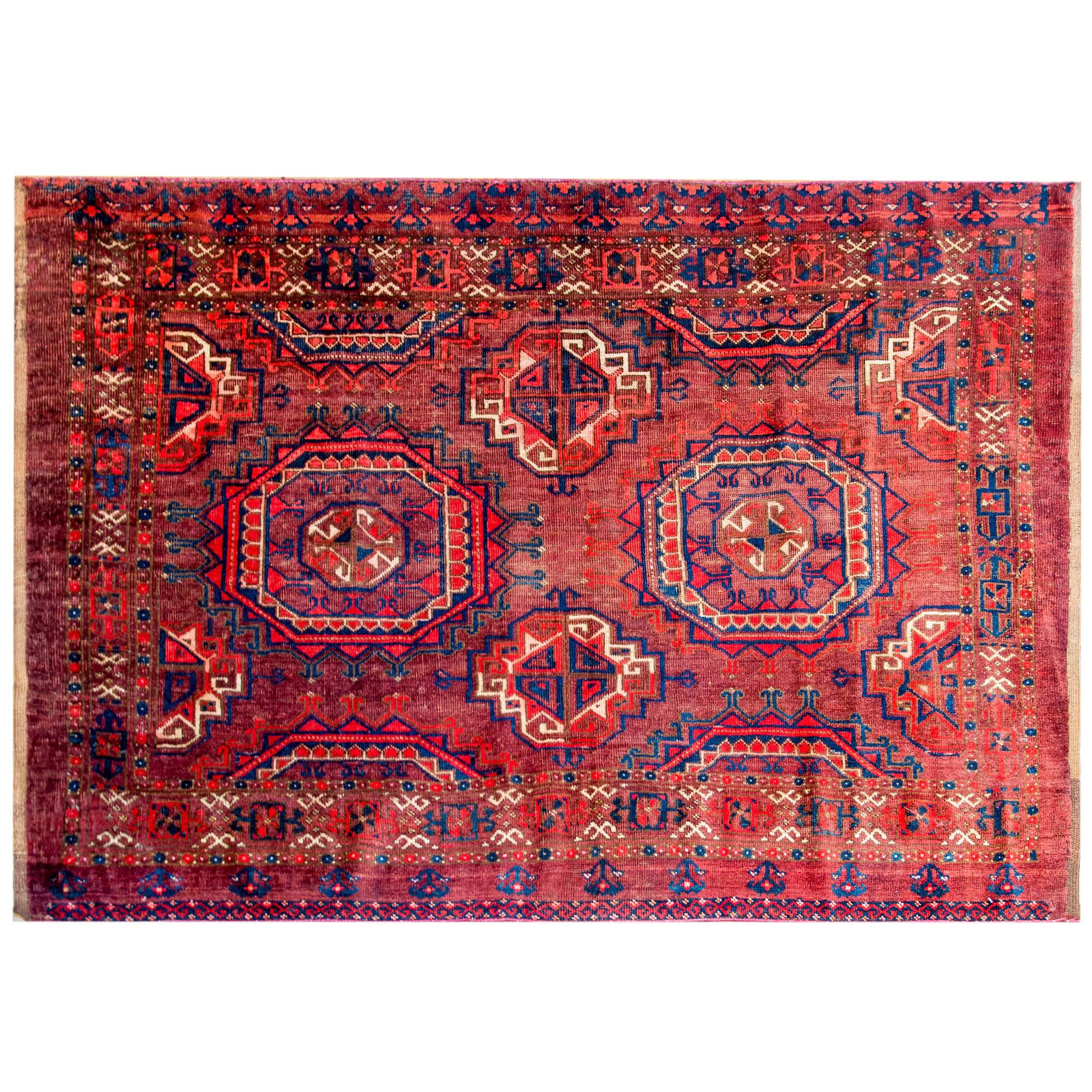 Wonderful Early 20th Century Juval Bag Face Rug For Sale