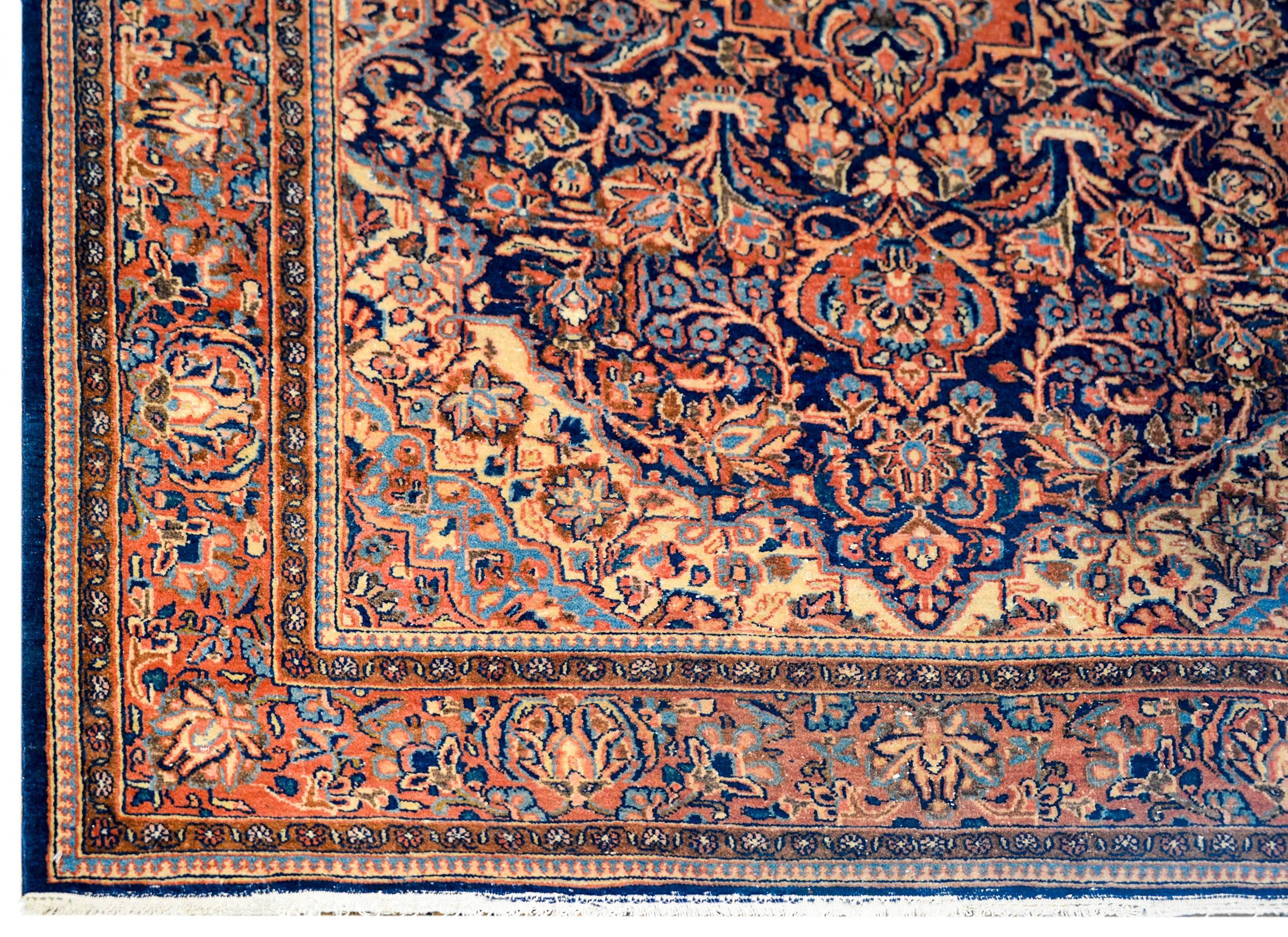 Vegetable Dyed Wonderful Early 20th Century Kashan Rug For Sale