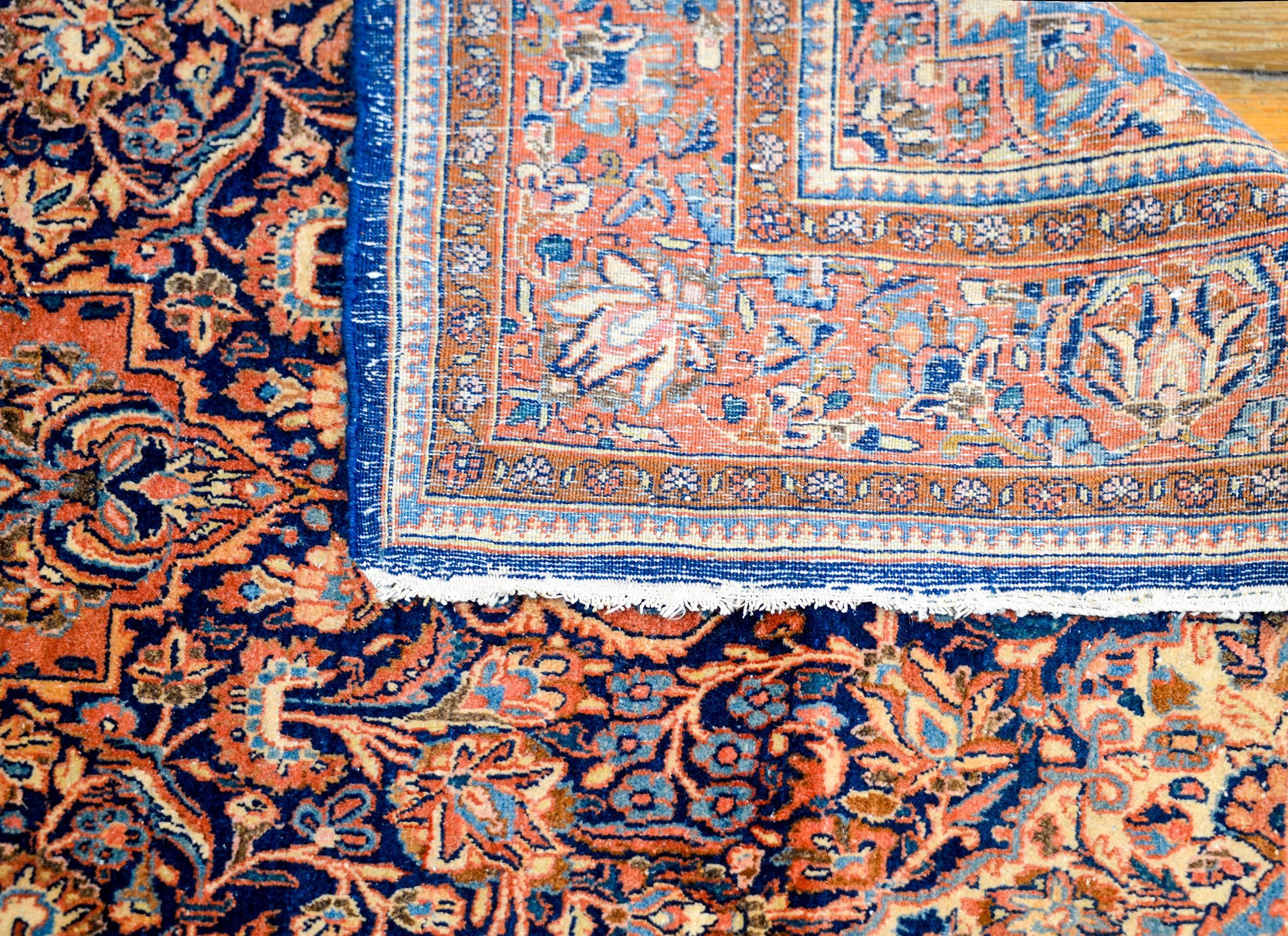 Wool Wonderful Early 20th Century Kashan Rug For Sale