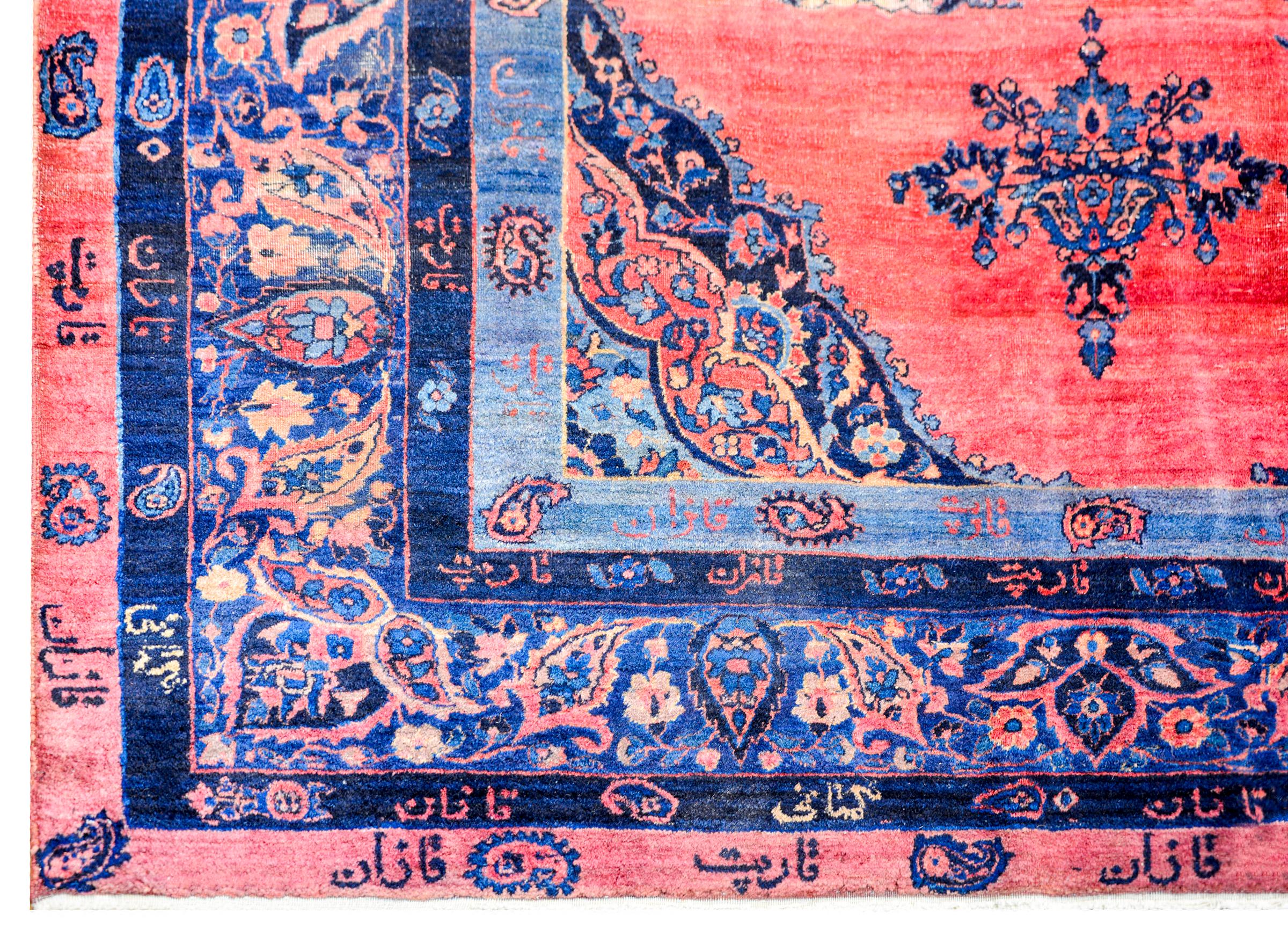 Wool Wonderful Early 20th Century Kashan Rug For Sale