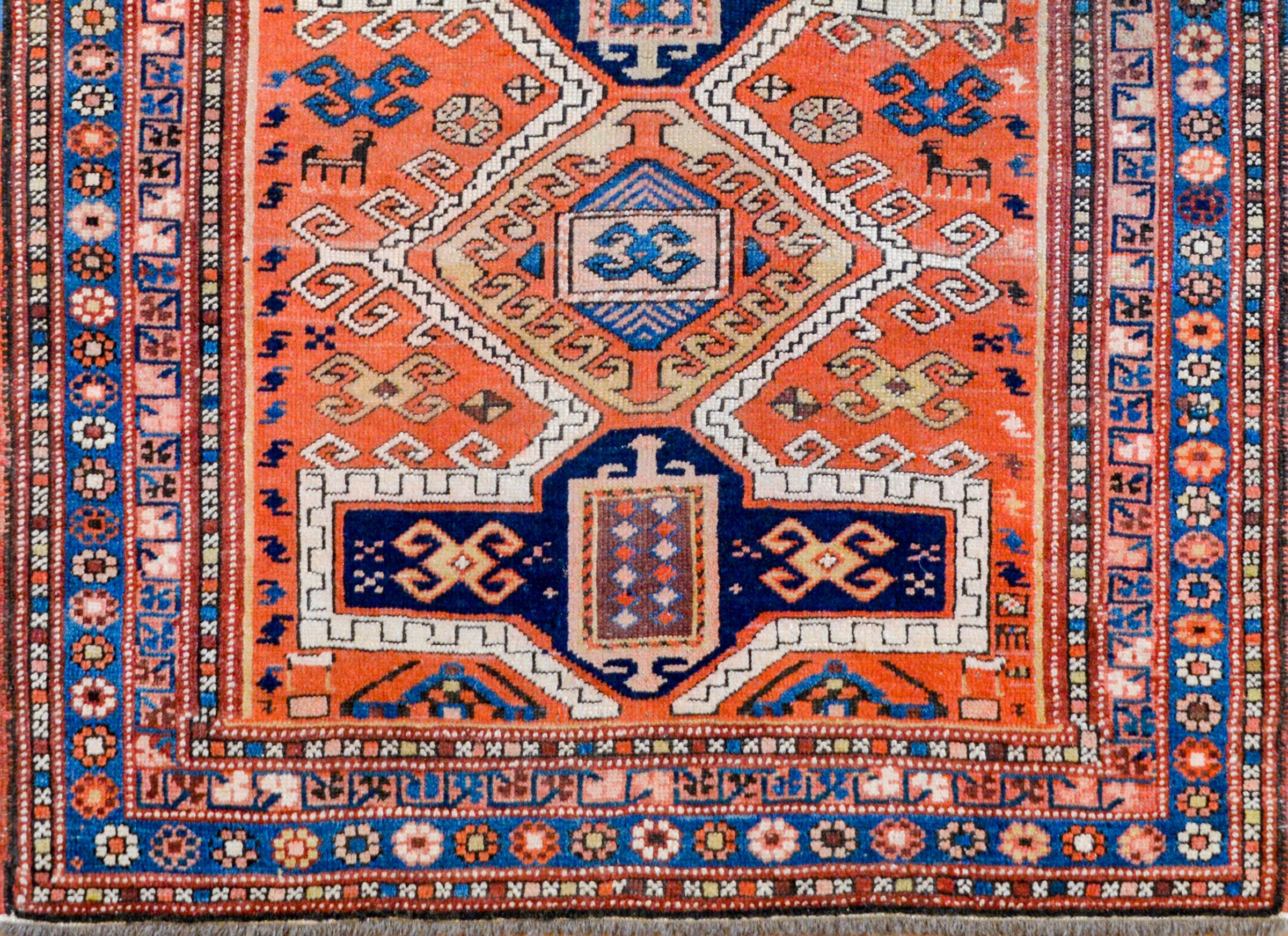 Vegetable Dyed Wonderful Early 20th Century Fachralo Kazak  Prayer Rug For Sale