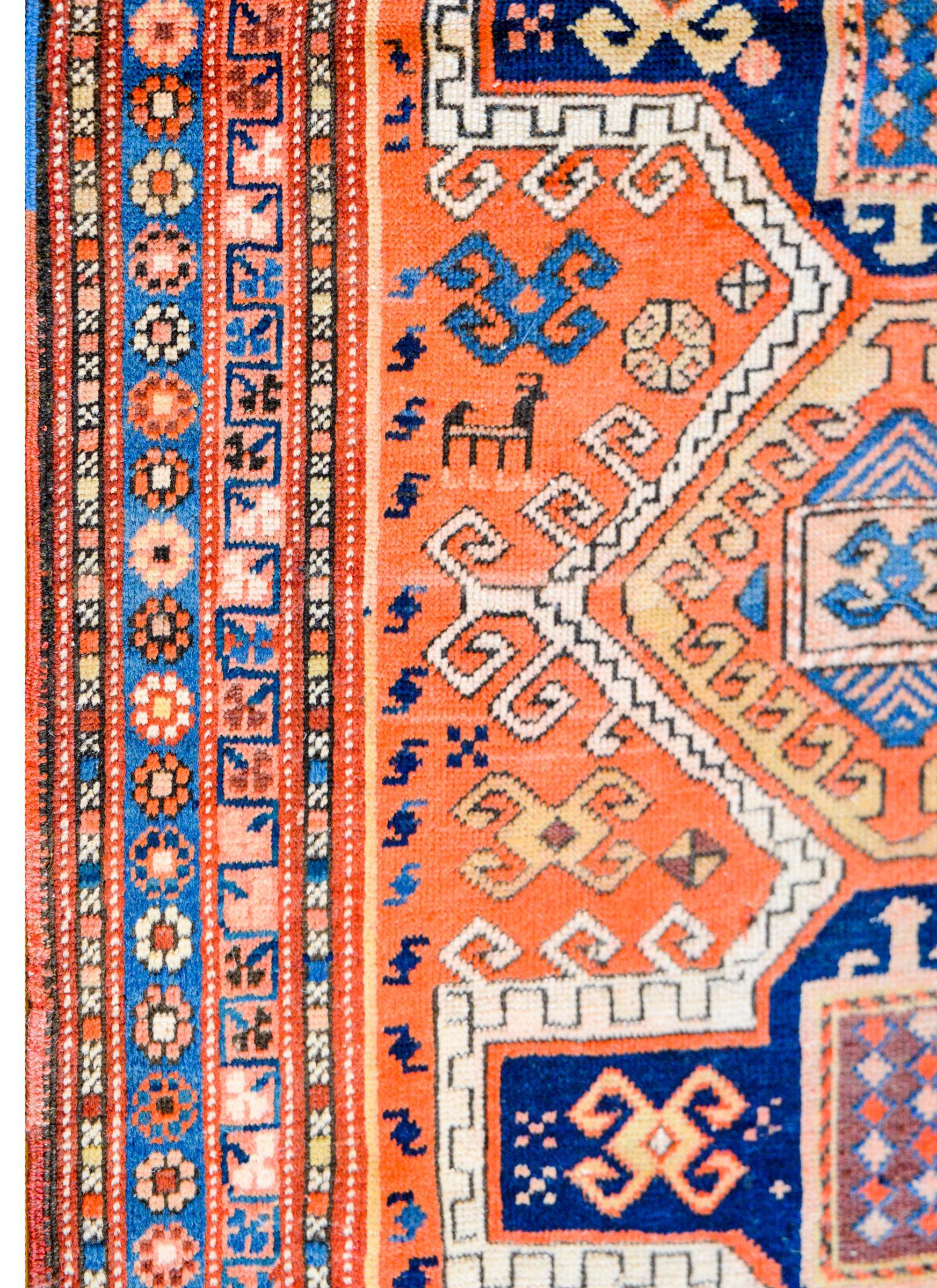 Wonderful Early 20th Century Fachralo Kazak  Prayer Rug For Sale 2