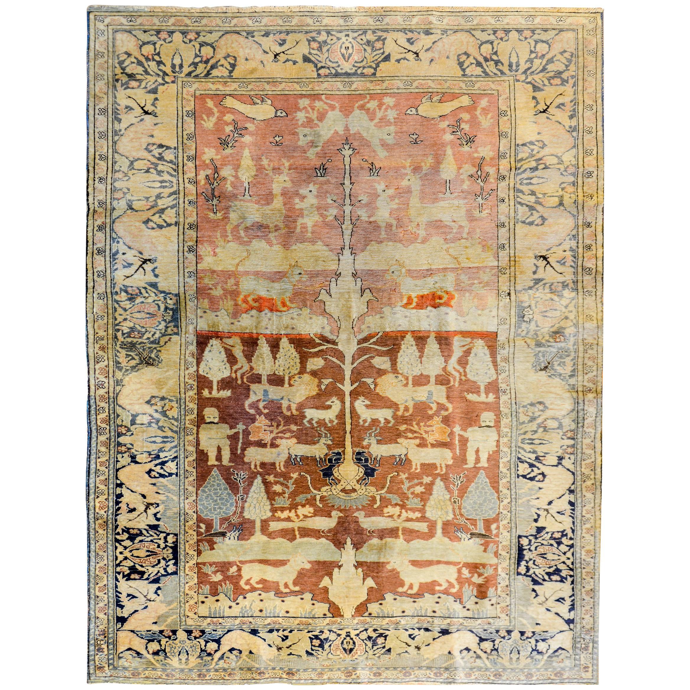 Wonderful Early 20th Century Pictorial Anatolian Rug