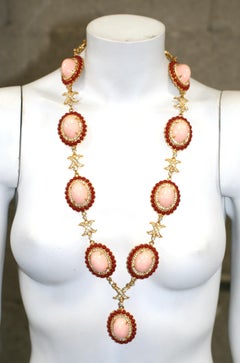 Wonderful, Early K.J.L Faux Coral Link Necklace