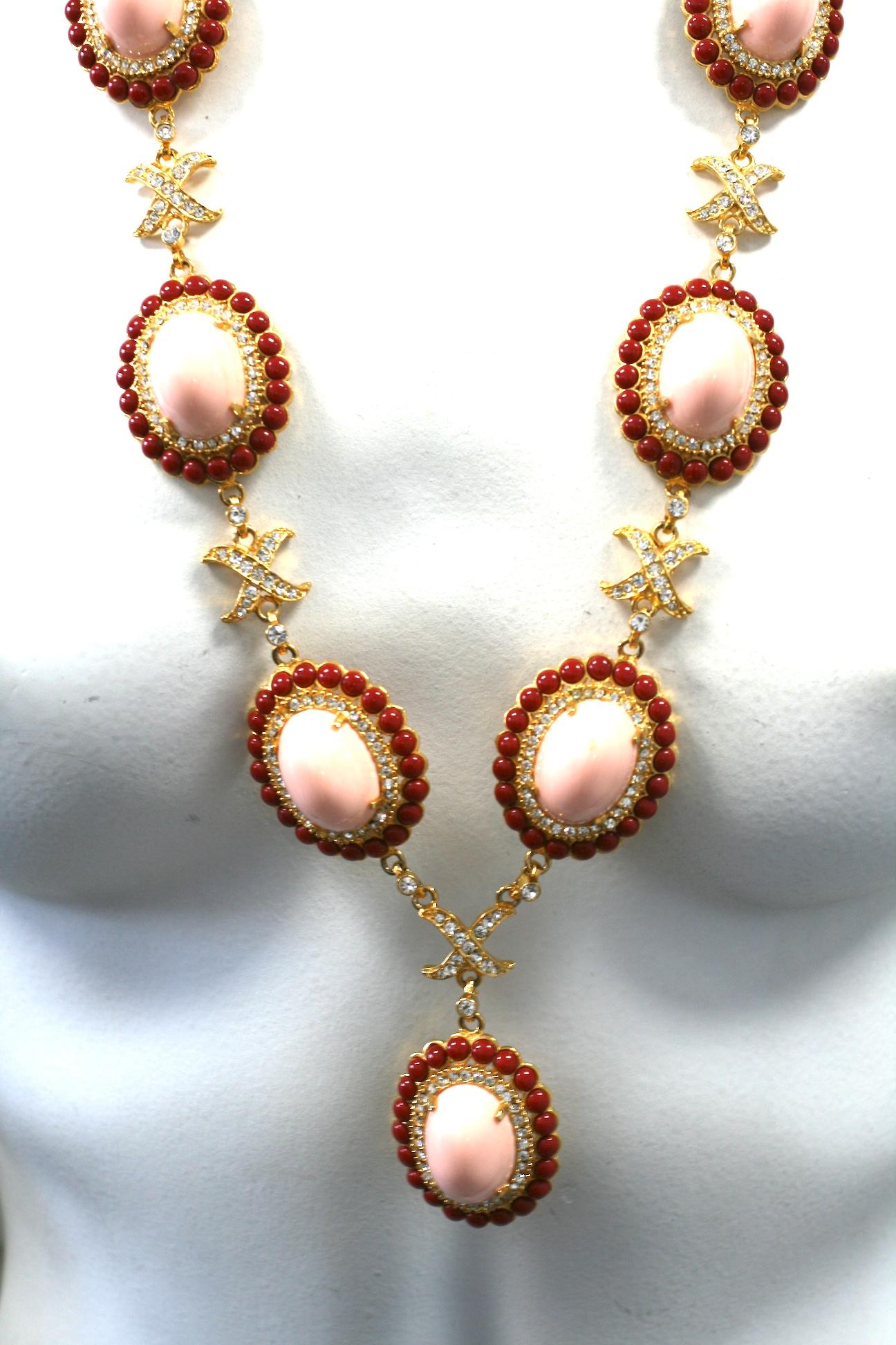 Magnifique collier à maillons en faux corail K.J.L. Pour femmes en vente