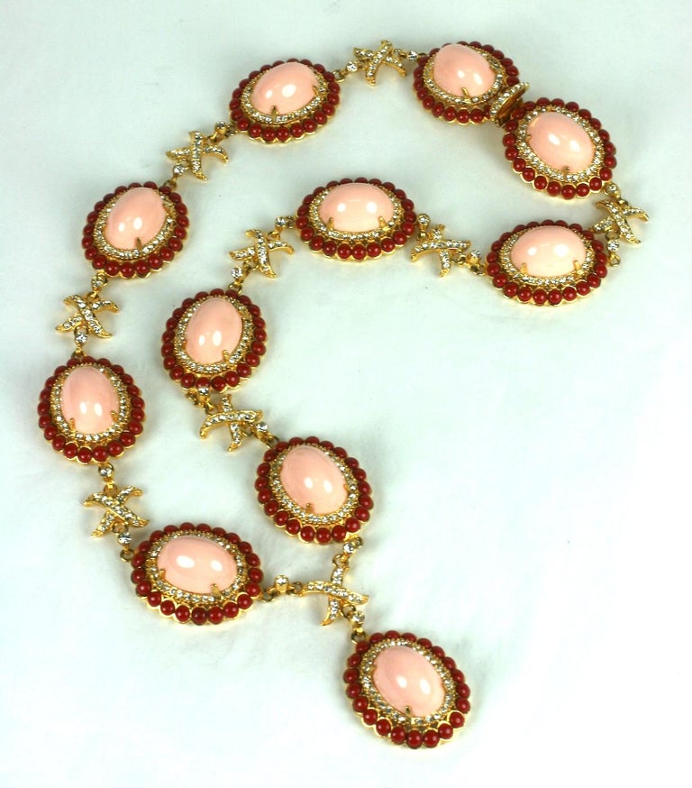 Wonderful, Early K.J.L Faux Coral Link Necklace For Sale 1