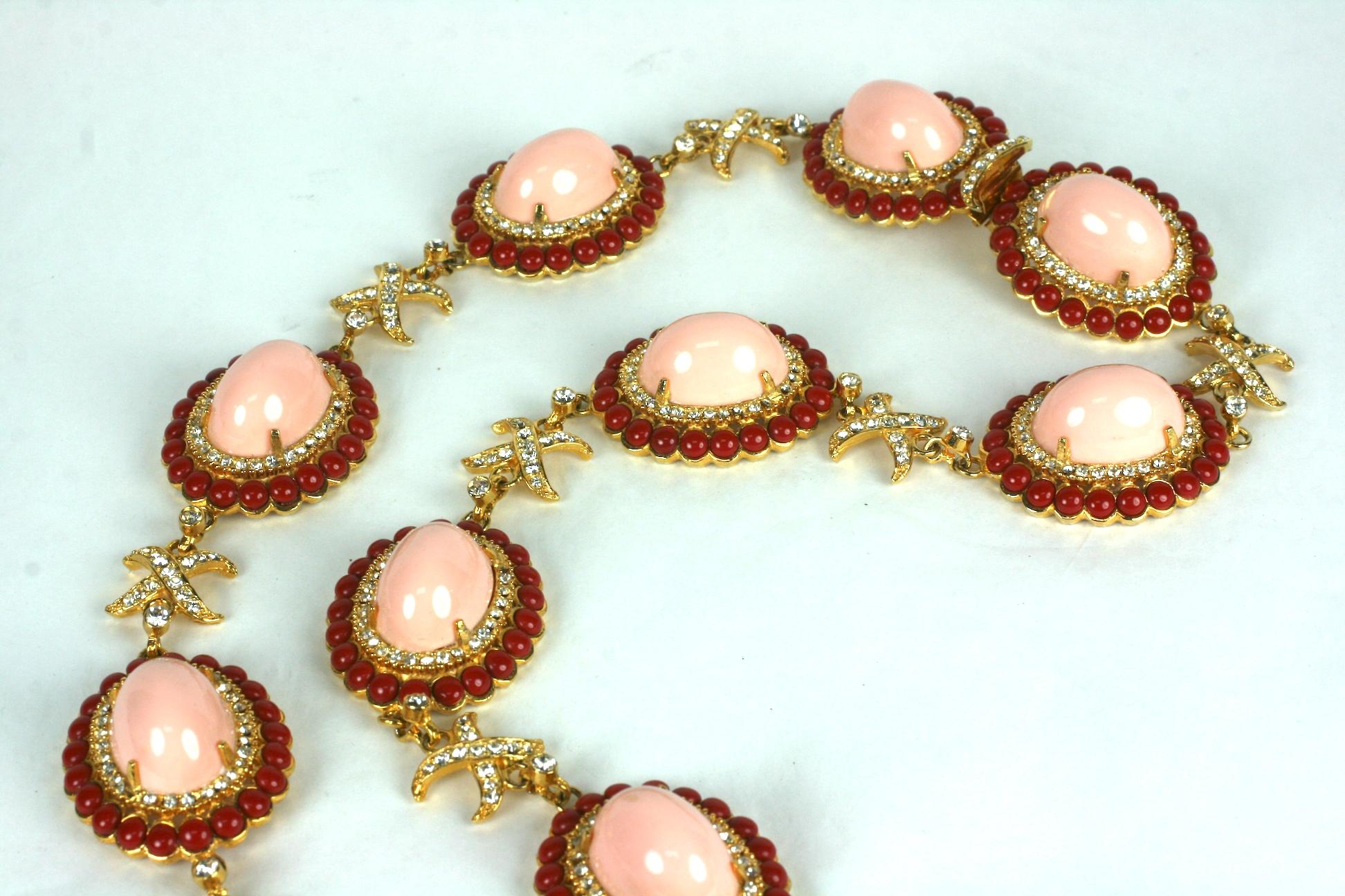 Wonderful, Early K.J.L Faux Coral Link Necklace For Sale 1