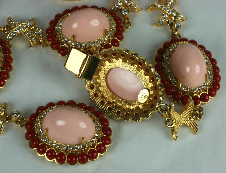 Wonderful, Early K.J.L Faux Coral Link Necklace For Sale 5