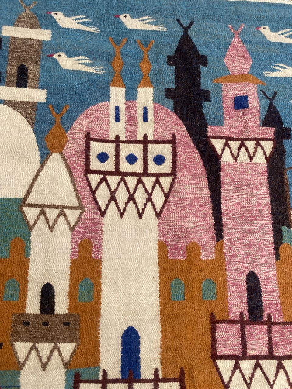 Merveilleuse tapisserie égyptienne vintage de Bobyrug Bon état - En vente à Saint Ouen, FR