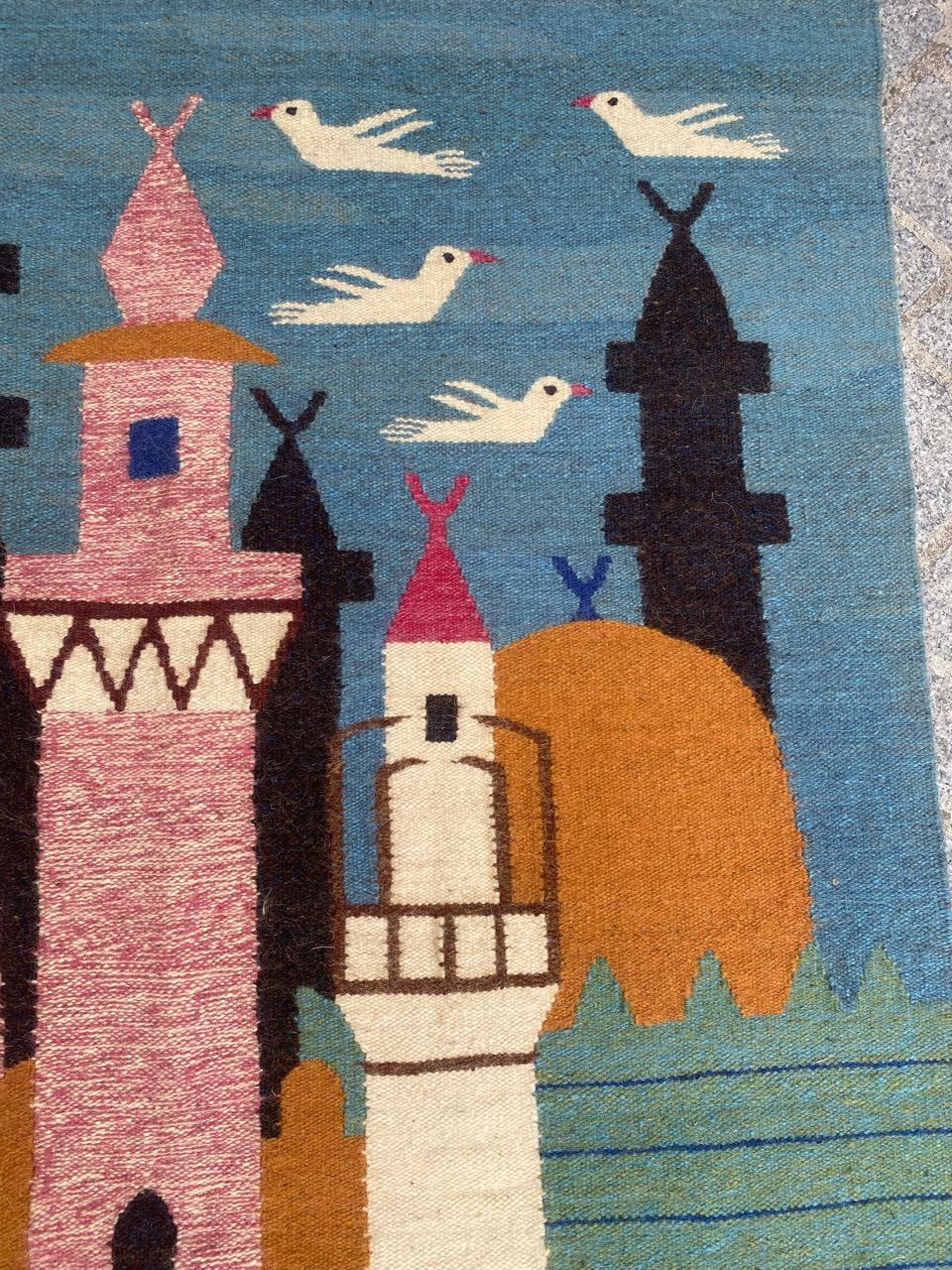 20ième siècle Merveilleuse tapisserie égyptienne vintage de Bobyrug en vente