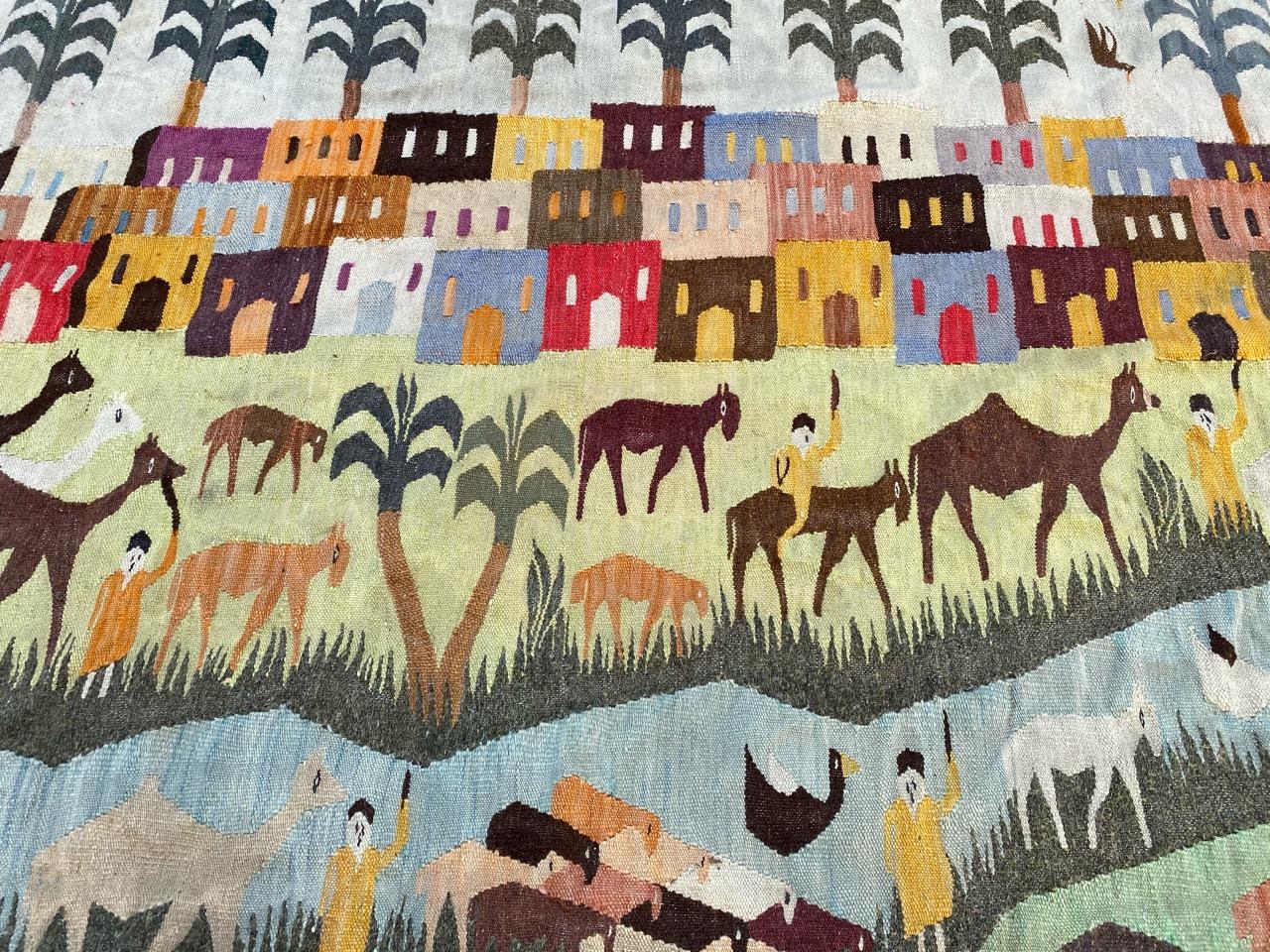 Wonderful Egyptian Vintage Tapestry In Good Condition In Saint Ouen, FR