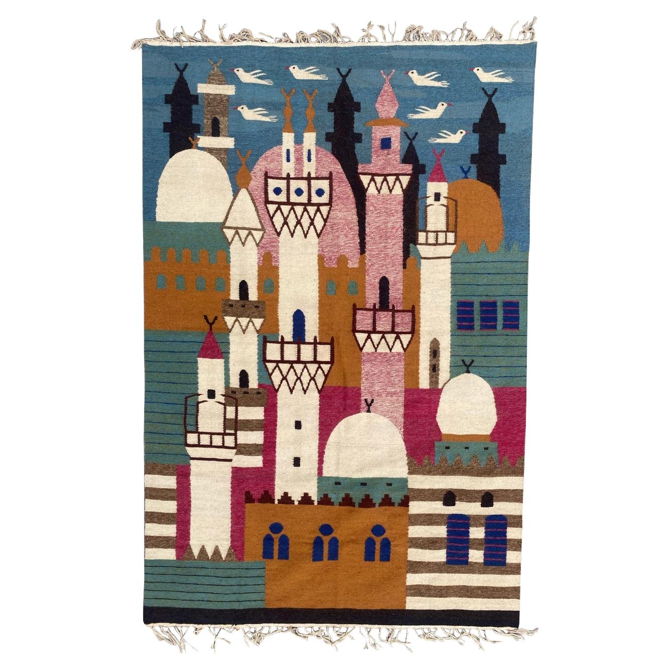 Merveilleuse tapisserie égyptienne vintage de Bobyrug