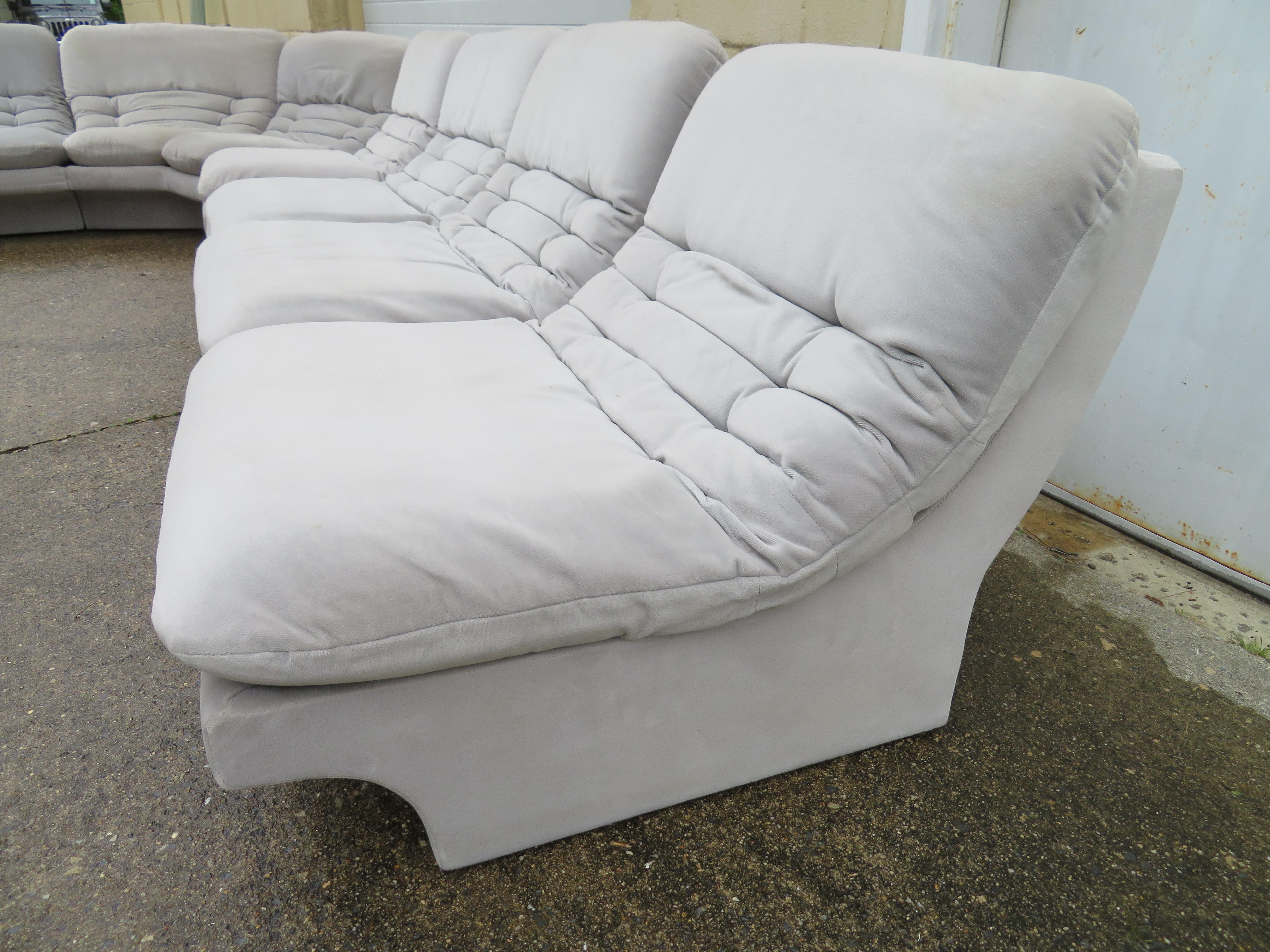 Fin du 20e siècle Merveilleux canapé sectionnel huit pièces Mid-Century Modern en vente