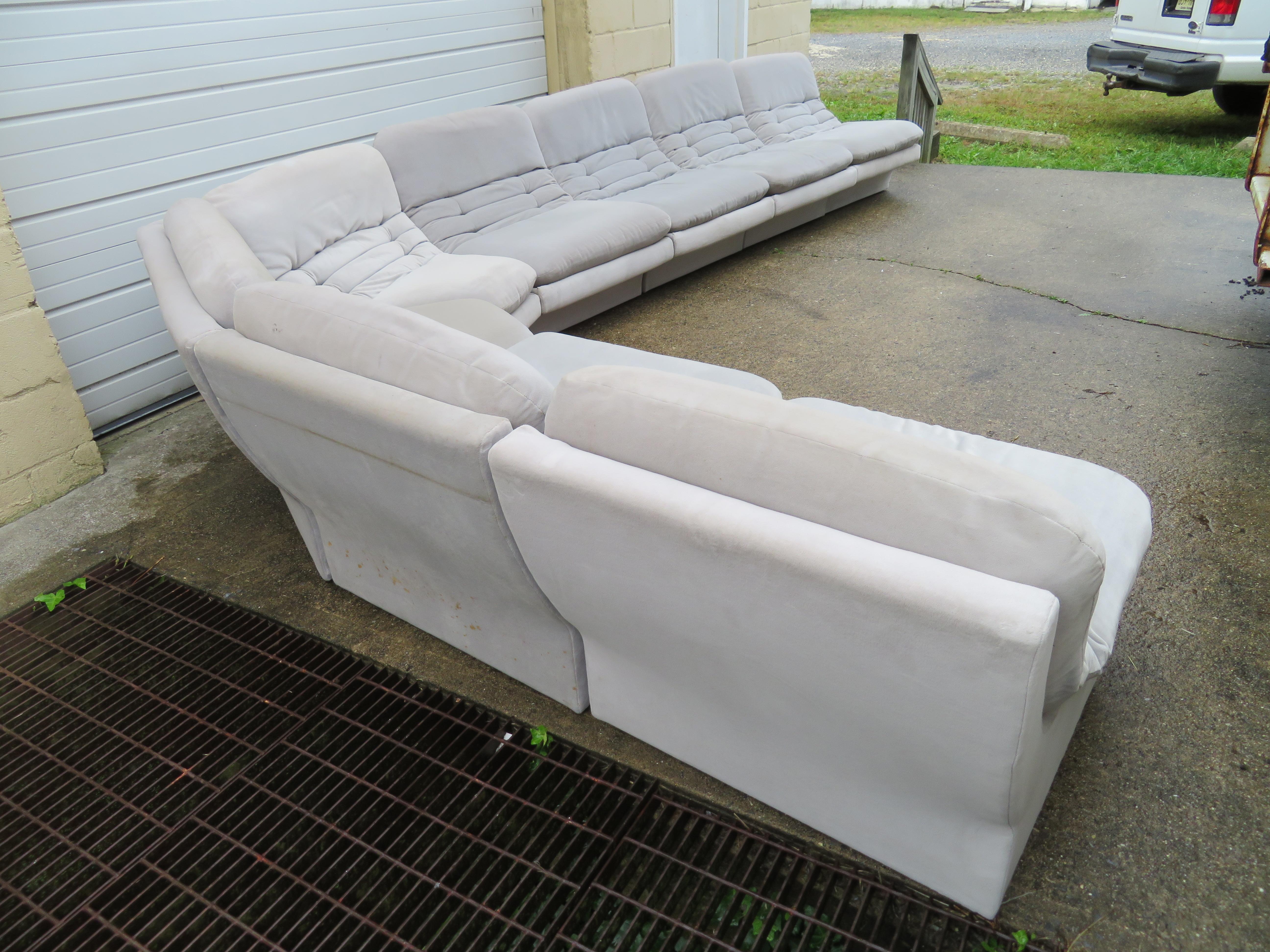 Late 20th Century Wonderful Eight Piece Sectional Sofa Mid-Century Modern For Sale