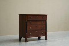 Wonderful Empire Style Chest of Drawers in Oak and Brass The Netherlands 1820s