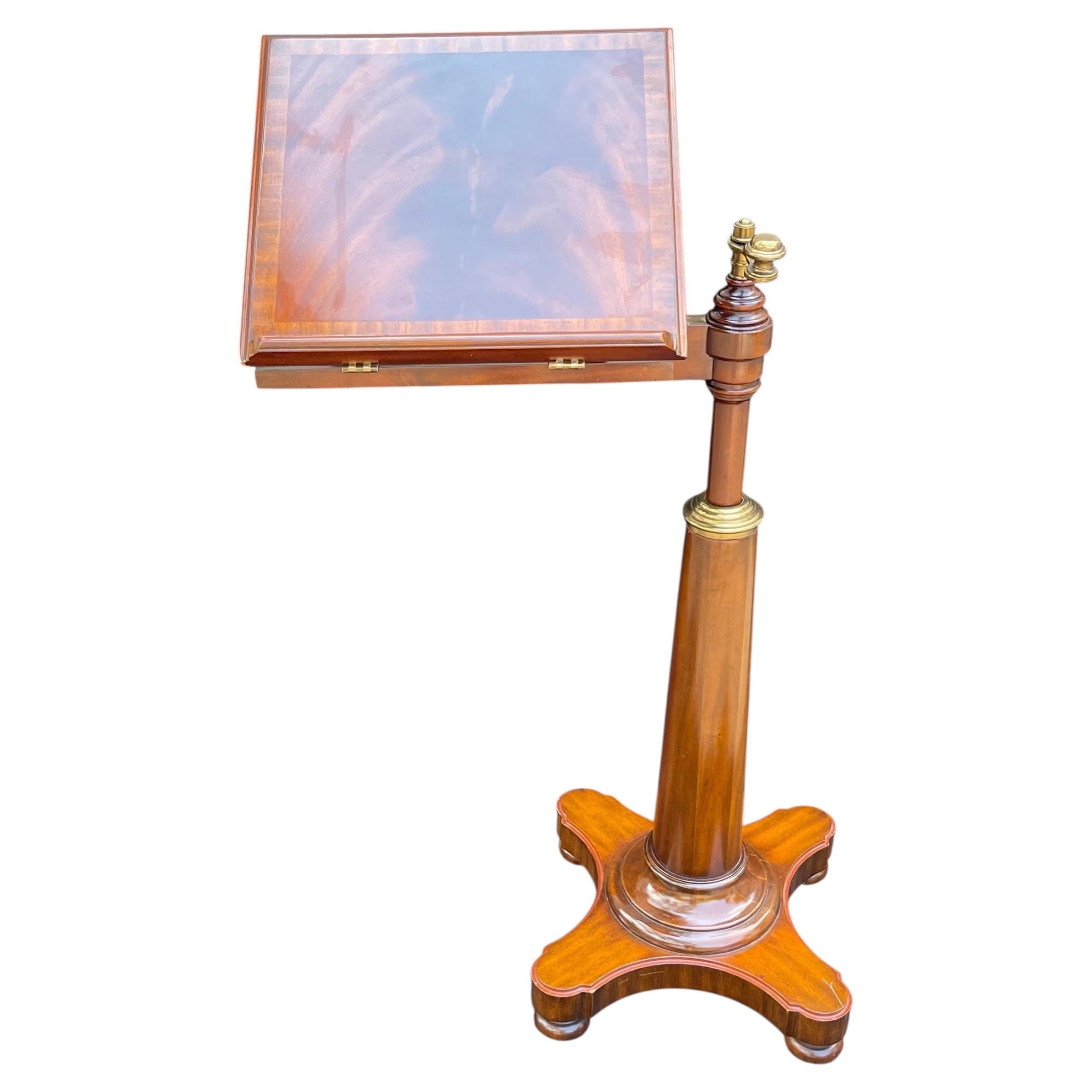 Wonderful English Regency Mahogany Brass Ormolu Mounted Bookstand Podium