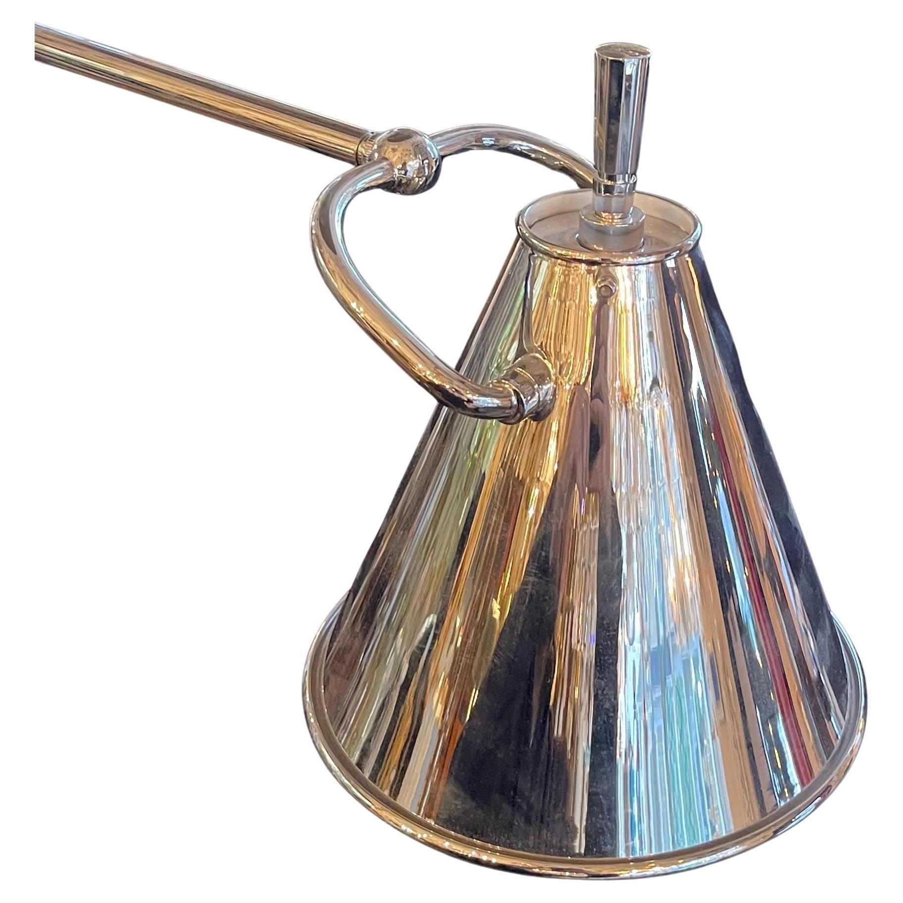 Moderno Meravigliosa lampada da terra Equilibrium Ralph Lauren Counterbalance in nichel lucido in vendita