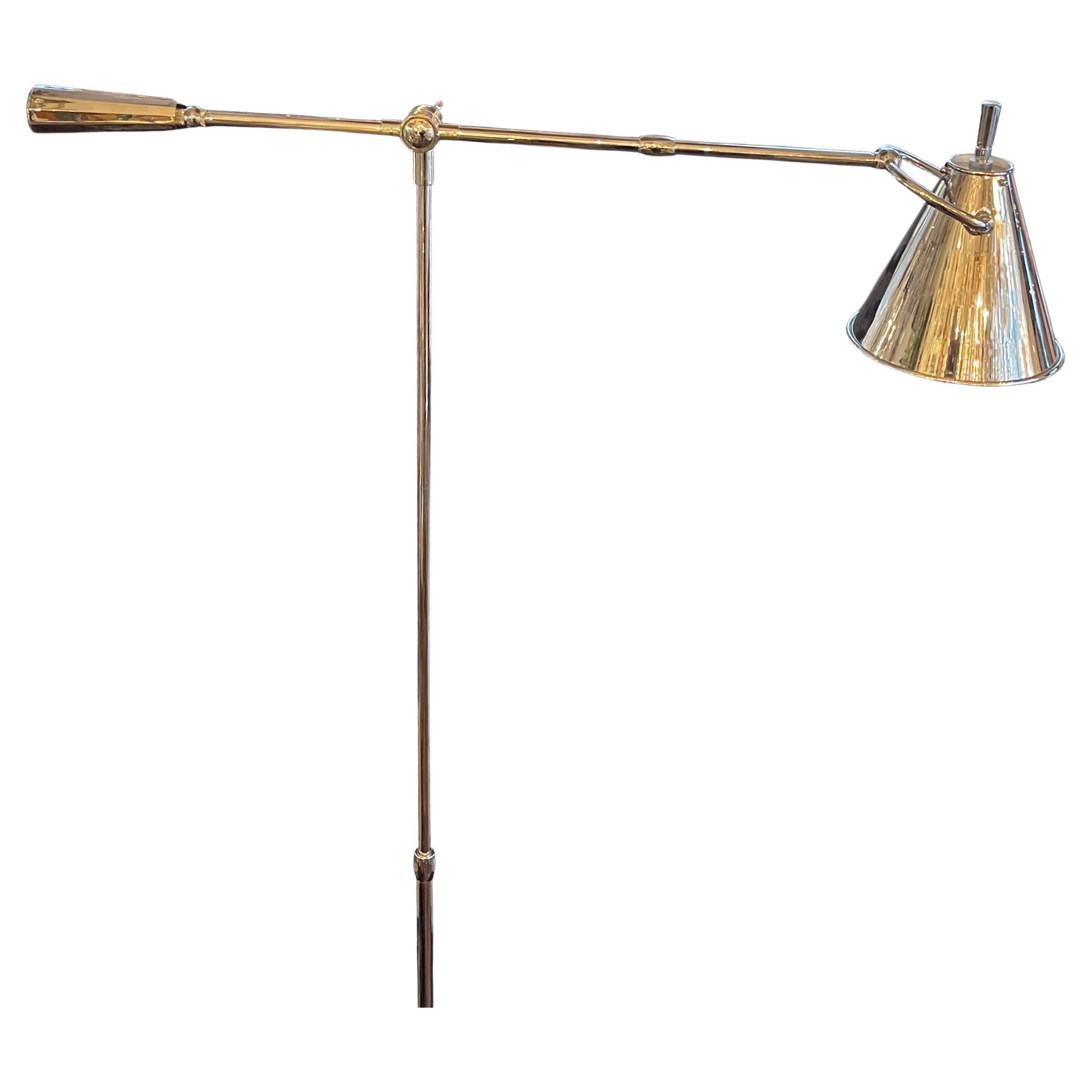 Lucidato Meravigliosa lampada da terra Equilibrium Ralph Lauren Counterbalance in nichel lucido in vendita