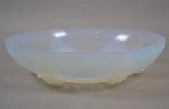 Wonderful Ernest Sabino Frosted Art Glass Deco Floral Centerpiece Floral Bowl