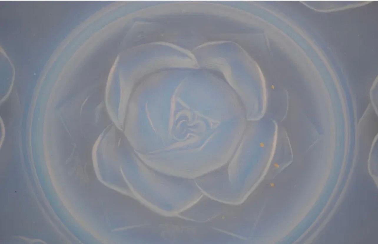 Maravilloso Cuenco Floral Ernest Sabino Esmerilado Art Glass Deco Art Decó en venta
