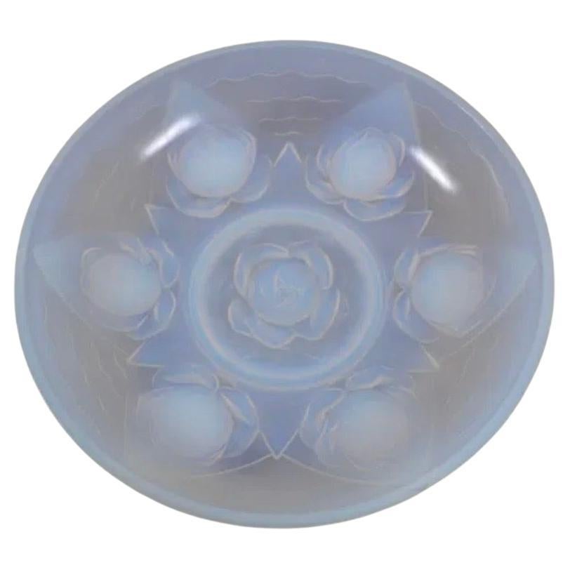 Maravilloso Cuenco Floral Ernest Sabino Esmerilado Art Glass Deco en venta