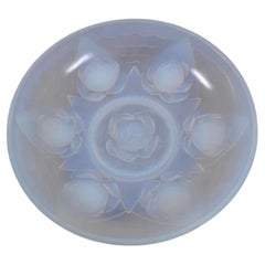 Vintage Wonderful Ernest Sabino Frosted Art Glass Deco Floral Centerpiece Floral Bowl