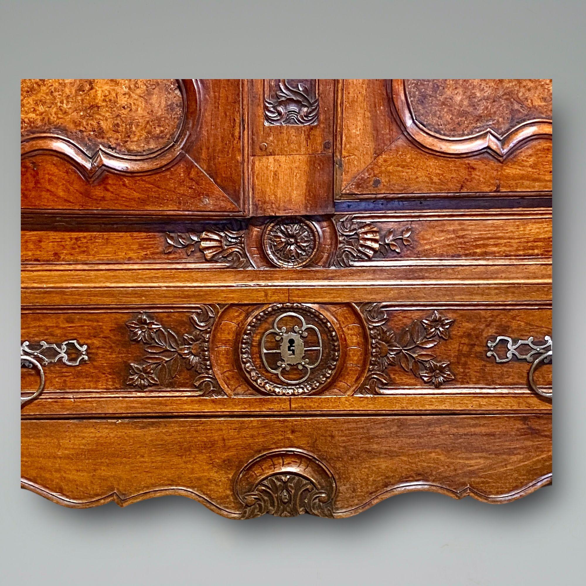 Wonderful Example Of A French Walnut And Burr Walnut Armoire 1