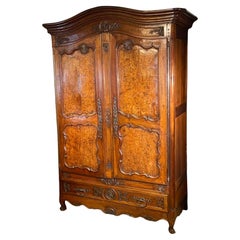 Wonderful Example Of A French Walnut And Burr Walnut Armoire