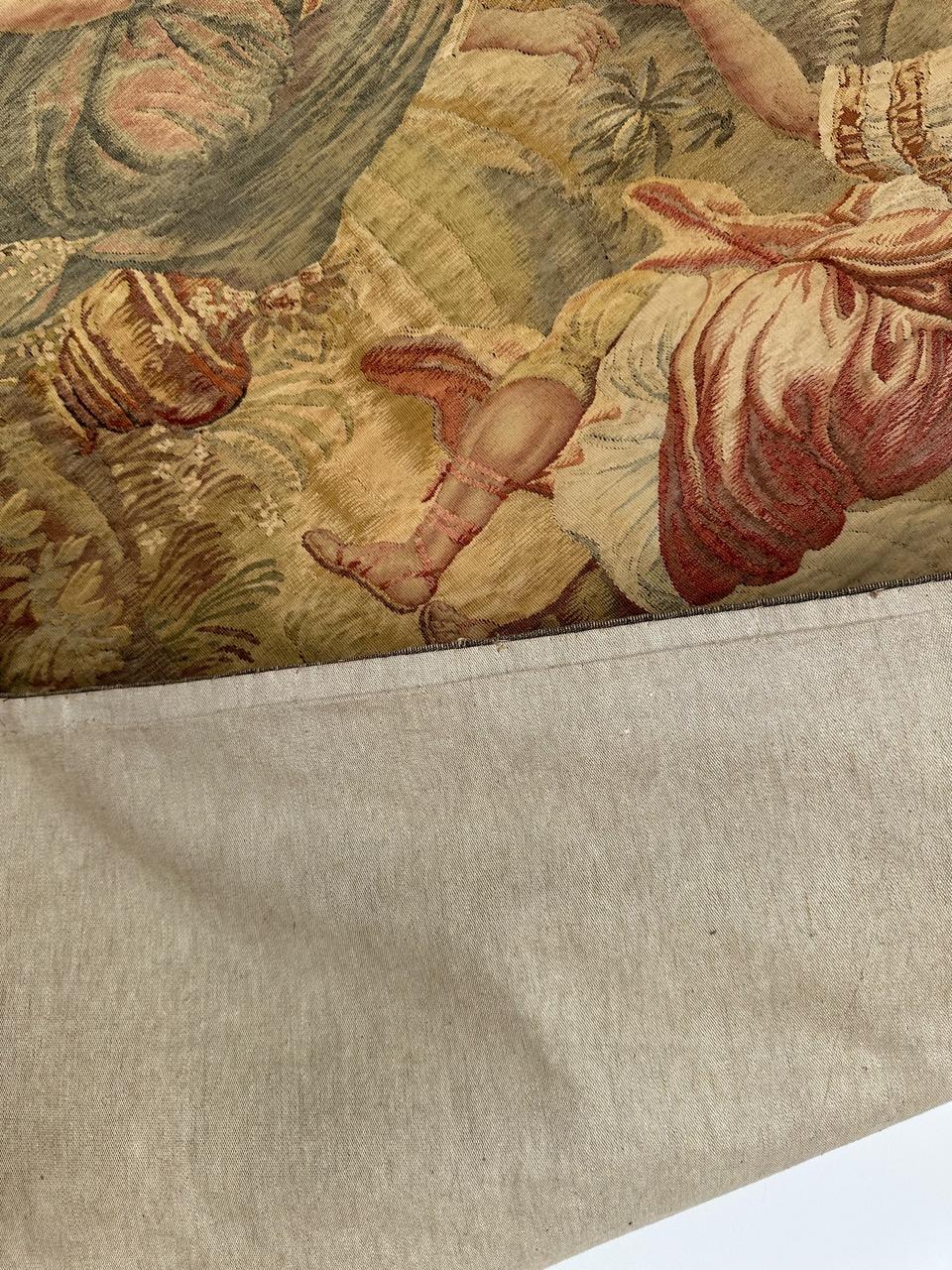 Wonderful extremely fine antique silk french Beauvais tapestry «Flower Harvest» For Sale 12