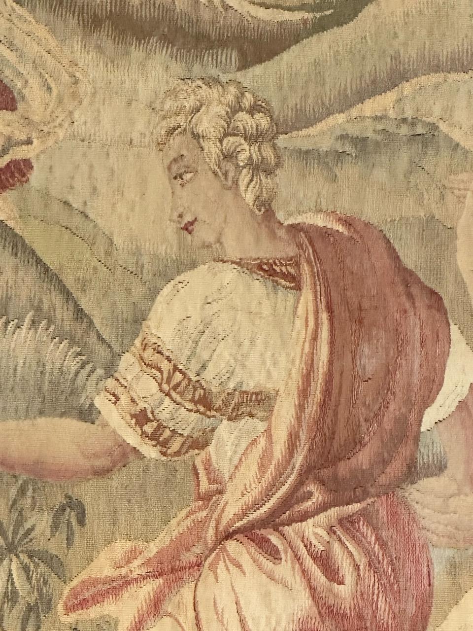 Wonderful extremely fine antique silk french Beauvais tapestry «Flower Harvest» In Good Condition For Sale In Saint Ouen, FR