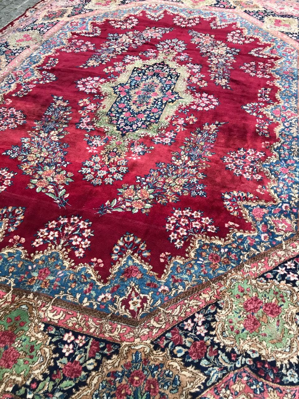 Aubusson Wonderful extremely Fine and Large Kirman style rug For Sale
