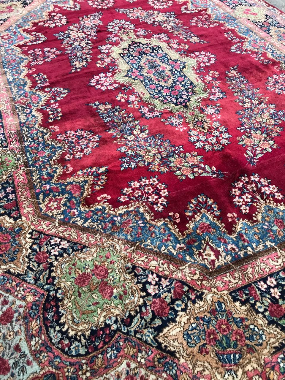 Indian Wonderful extremely Fine and Large Kirman style rug For Sale