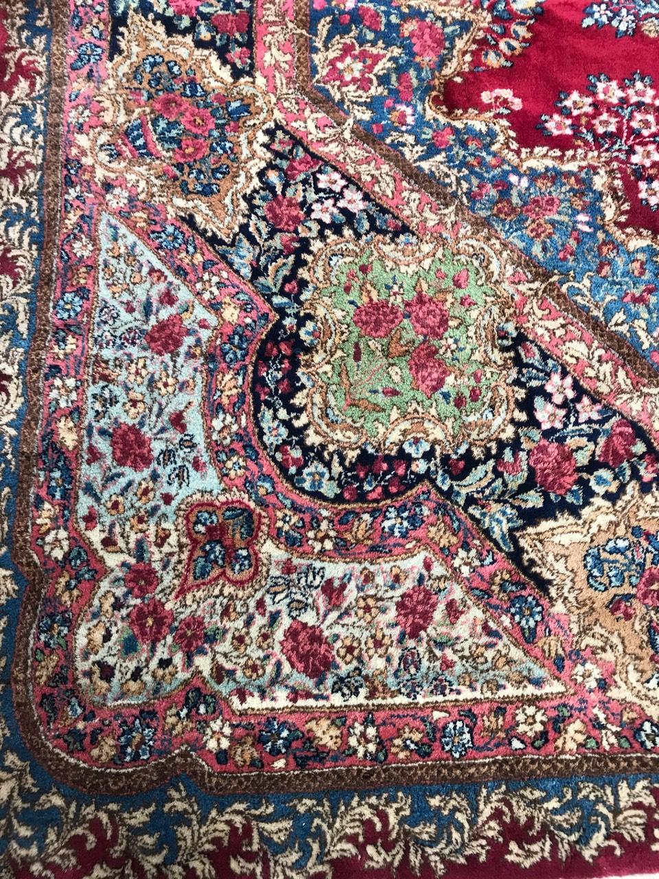 Hand-Knotted Wonderful extremely Fine and Large Kirman style rug For Sale