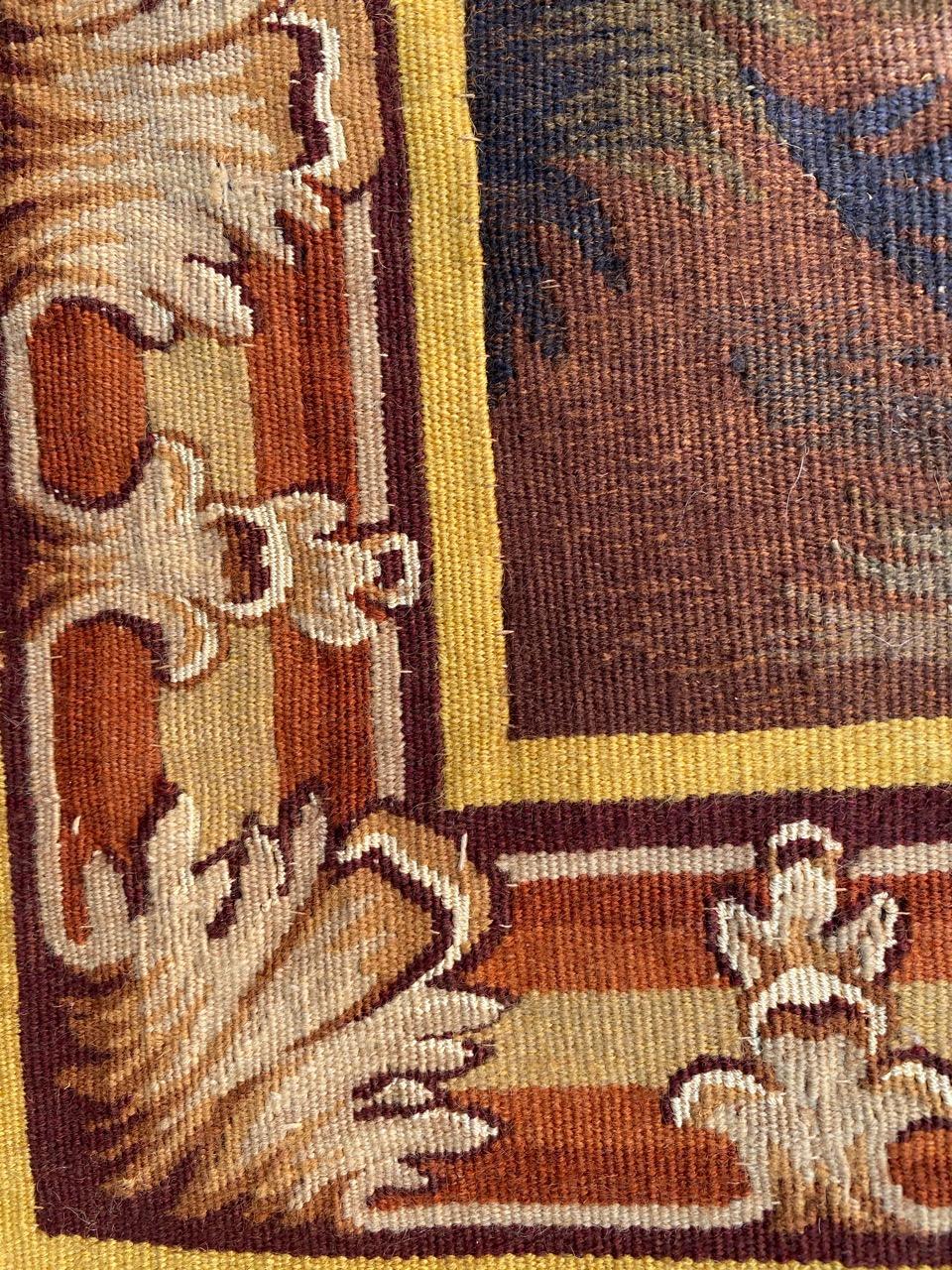 Bobyrug’s Wonderful Fine Antique French Aubusson Tapestry 6
