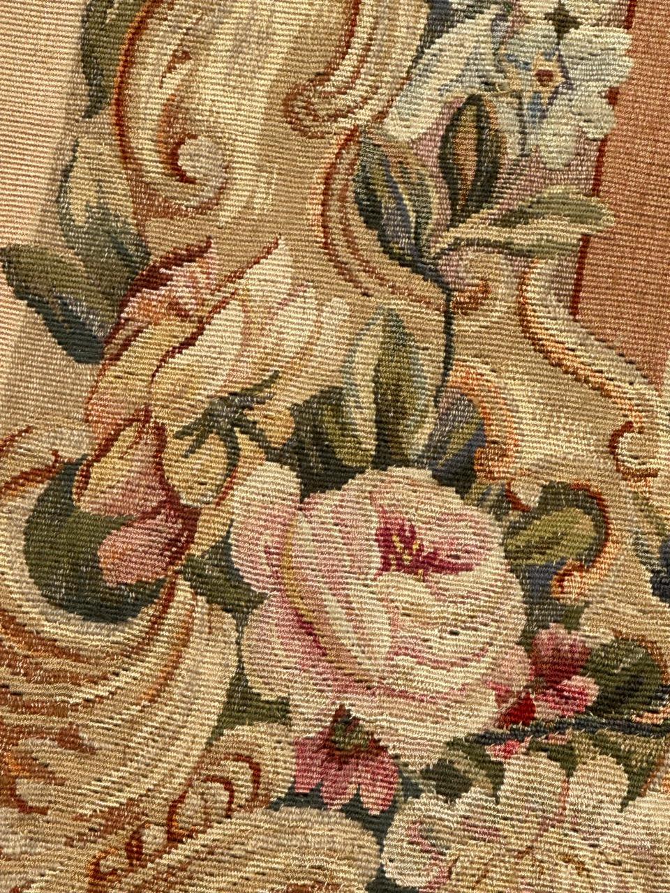 Merveilleuse tapisserie d'Aubusson tissée à la main, ancienne et fine, 