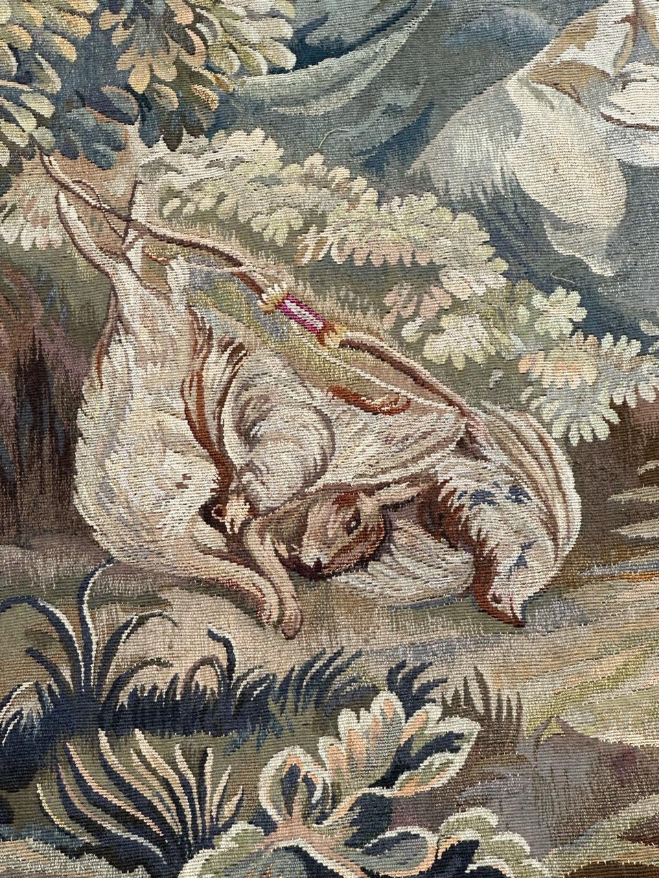 Merveilleuse tapisserie d'Aubusson tissée à la main, ancienne et fine, 