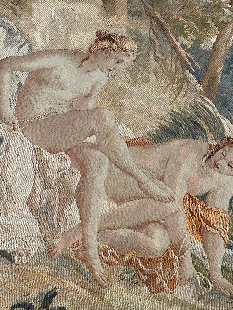 Merveilleuse tapisserie d'Aubusson tissée à la main, ancienne et fine, 