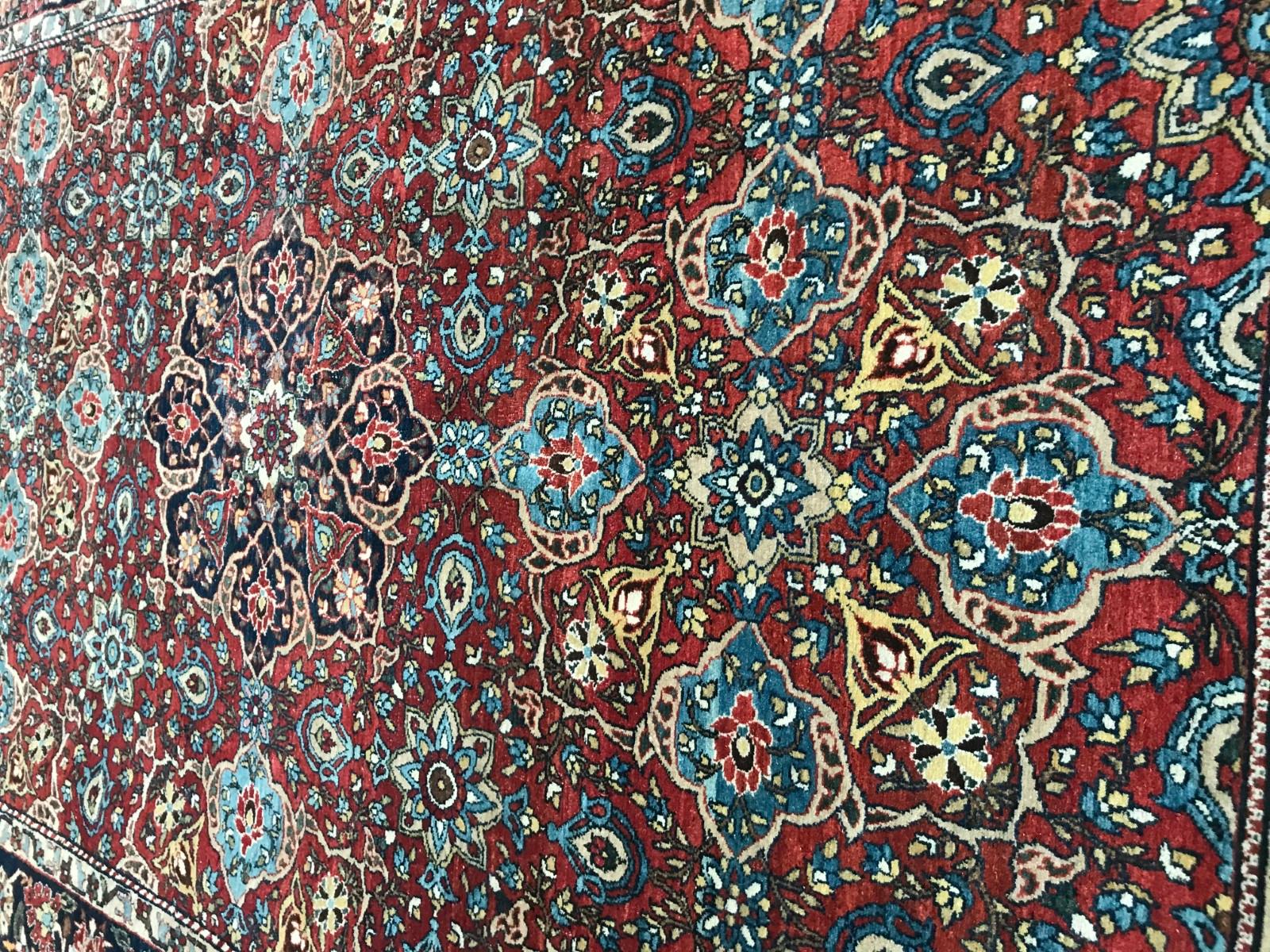Hand-Knotted Bobyrug’s Wonderful Fine Antique Ispahan Rug For Sale