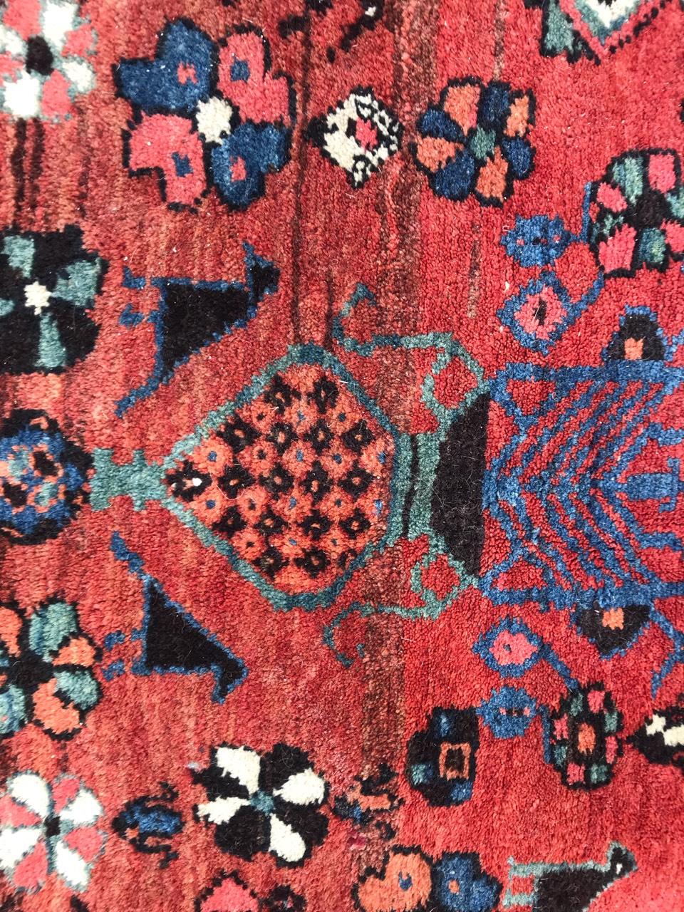 Maravillosa alfombra antigua kurda Malayer de Bobyrug en venta 4