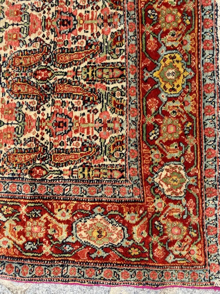 Wonderful Fine Antique Kurdish Senneh Rug For Sale 2