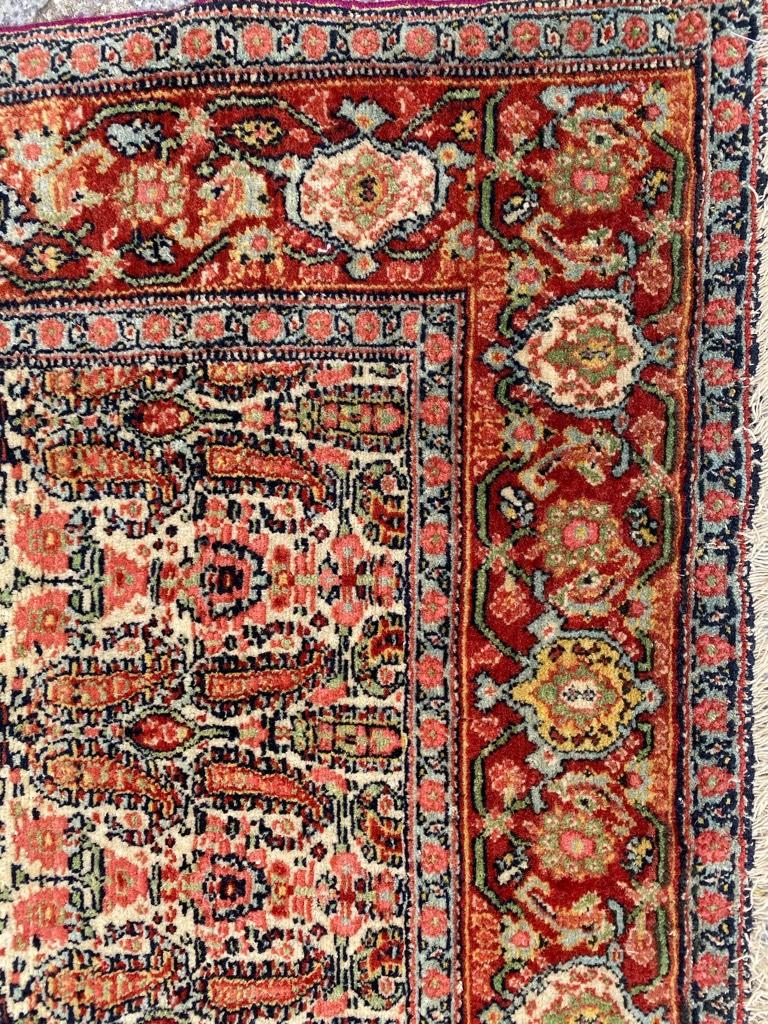 Wonderful Fine Antique Kurdish Senneh Rug For Sale 1