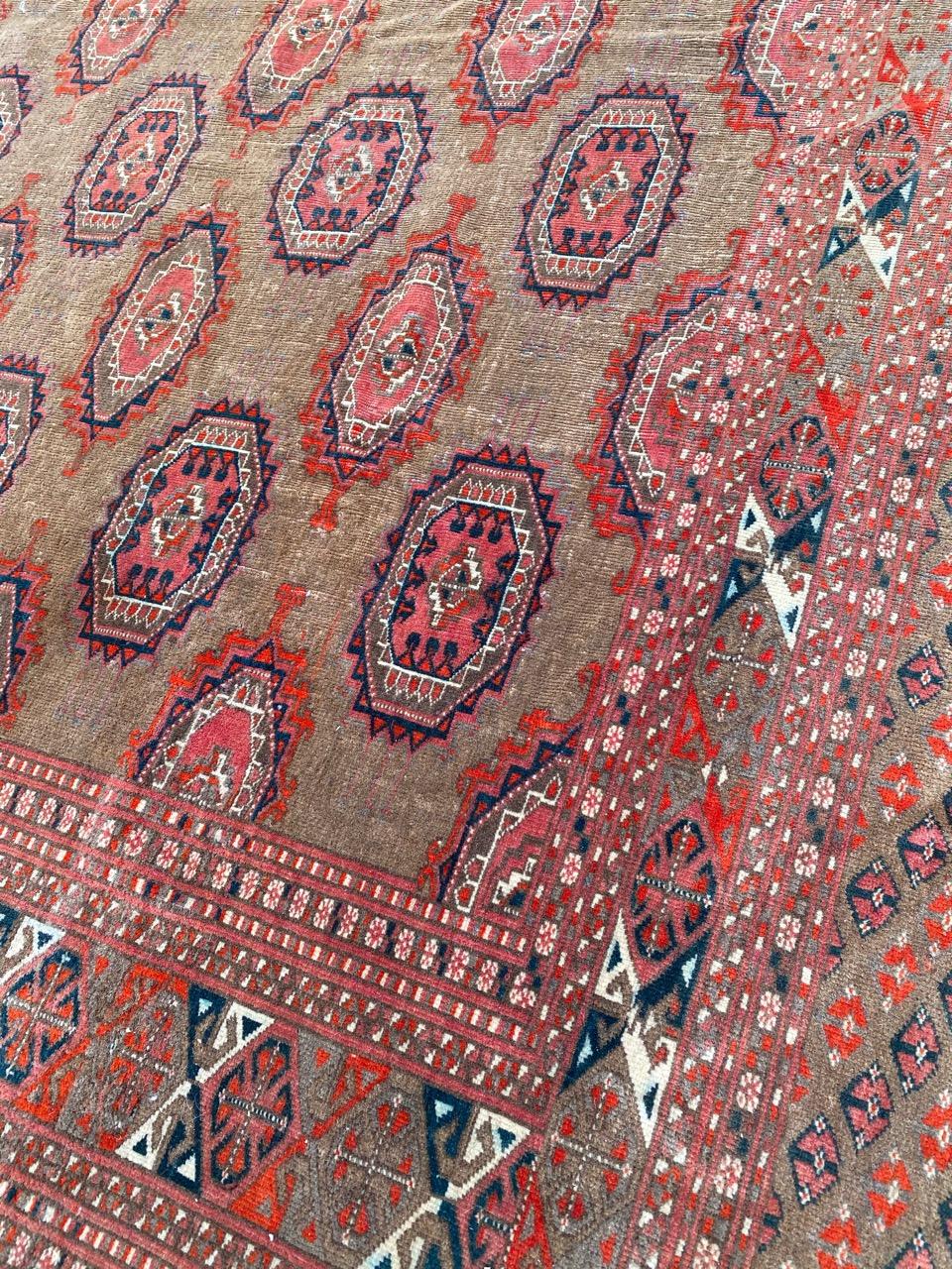 Wonderful Fine Antique Large Turkmen Rug For Sale 11