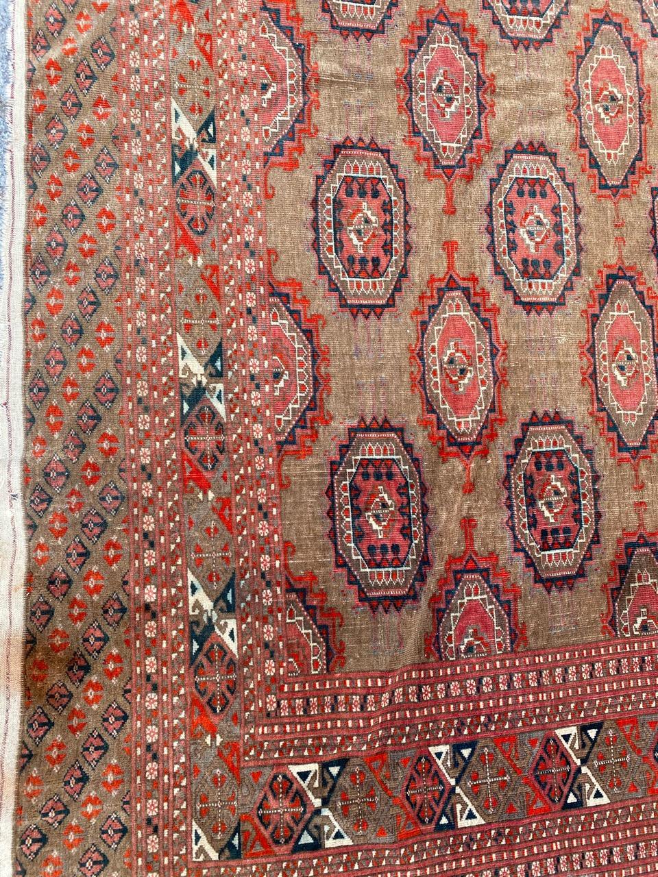 Tribal Magnifique tapis turkmène ancien de grande taille en vente